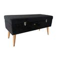 Garderobenbank aus Samt in Schwarz - Eichefarben/Silberfarben, MODERN, Holz/Holzwerkstoff (101/41,5/49cm) - Modern Living Garderobenbank aus Samt in Schwarz - Eichefarben/Silberfarben, MODERN, Holz/Holzwerkstoff (101/41,5/49cm) - Modern Living