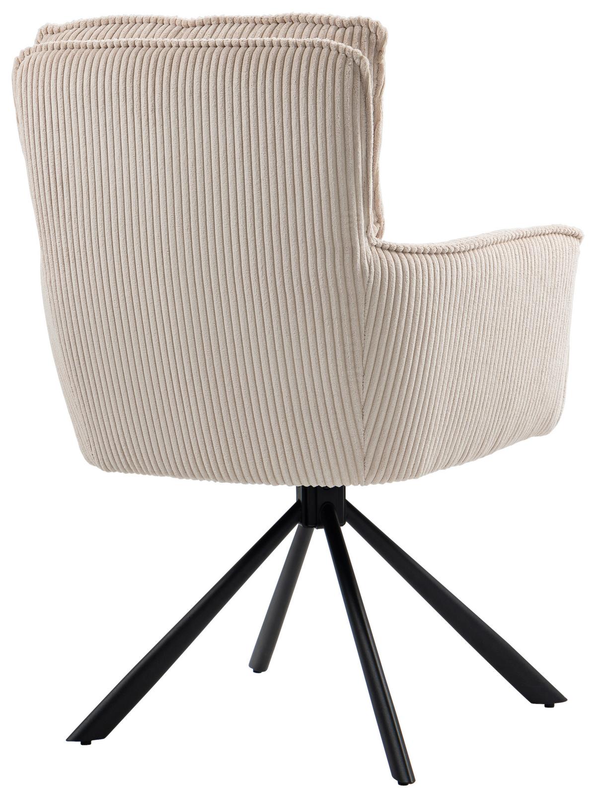 KRZESŁO Z PODŁOKIETNIKAMI ASHER - beżowy/czarny, Design, metal/tkanina (62/95/67cm) - Novel