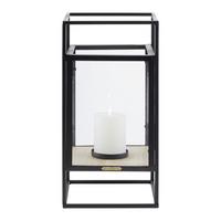 LATARNIA TARA - naturalny/czarny, Modern, materiał drewnopochodny/metal (20/40/20cm) - Bessagi Home