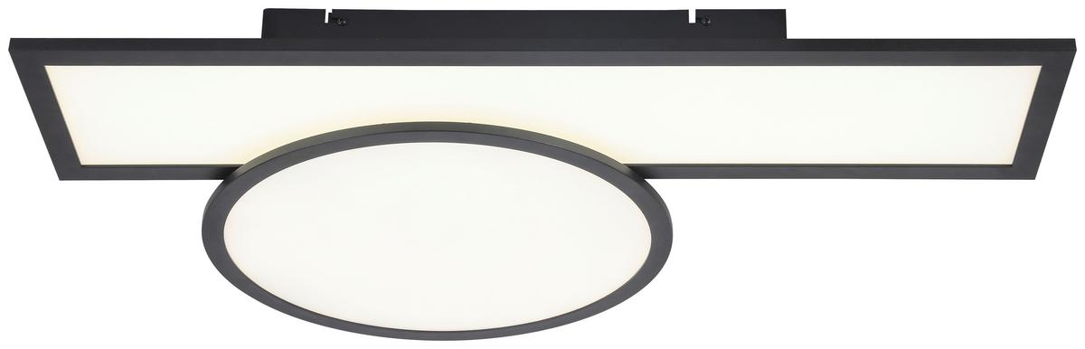 Led Mennyezeti Lámpa Lilsu - fekete, Modern, műanyag/fém (80/50/7cm) - Visiona