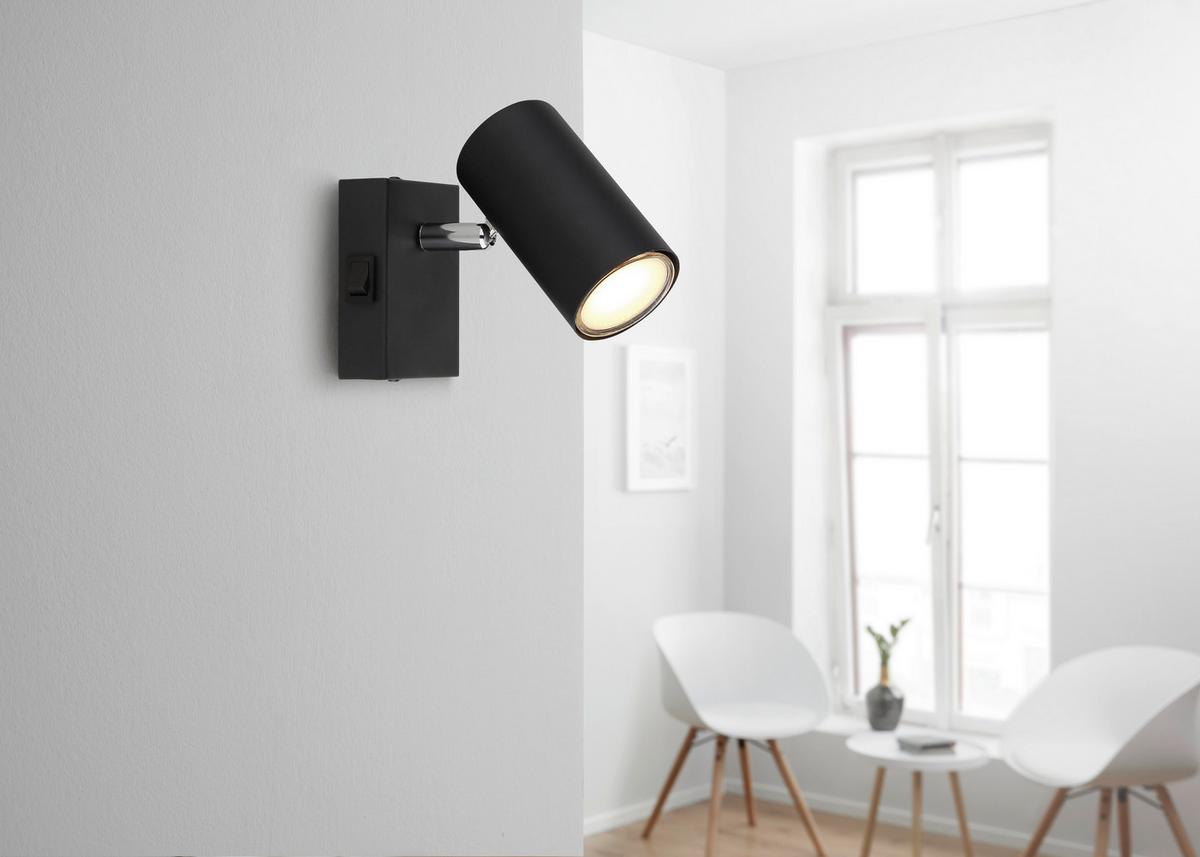 Spotlámpa Witmo - krómszínű/fekete, Modern, fém (7/10cm) - Best Price