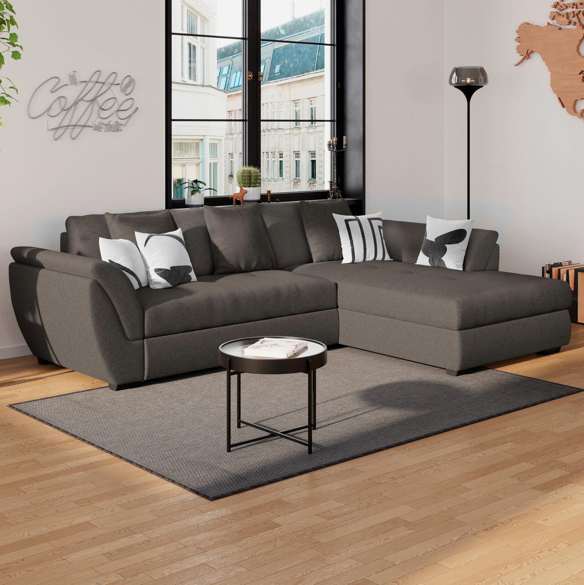 Sedežna Garnitura Berisso, Z Ležiščem In Predalom - rjava, Design, umetna masa/tekstil (278/187cm) - Mömax