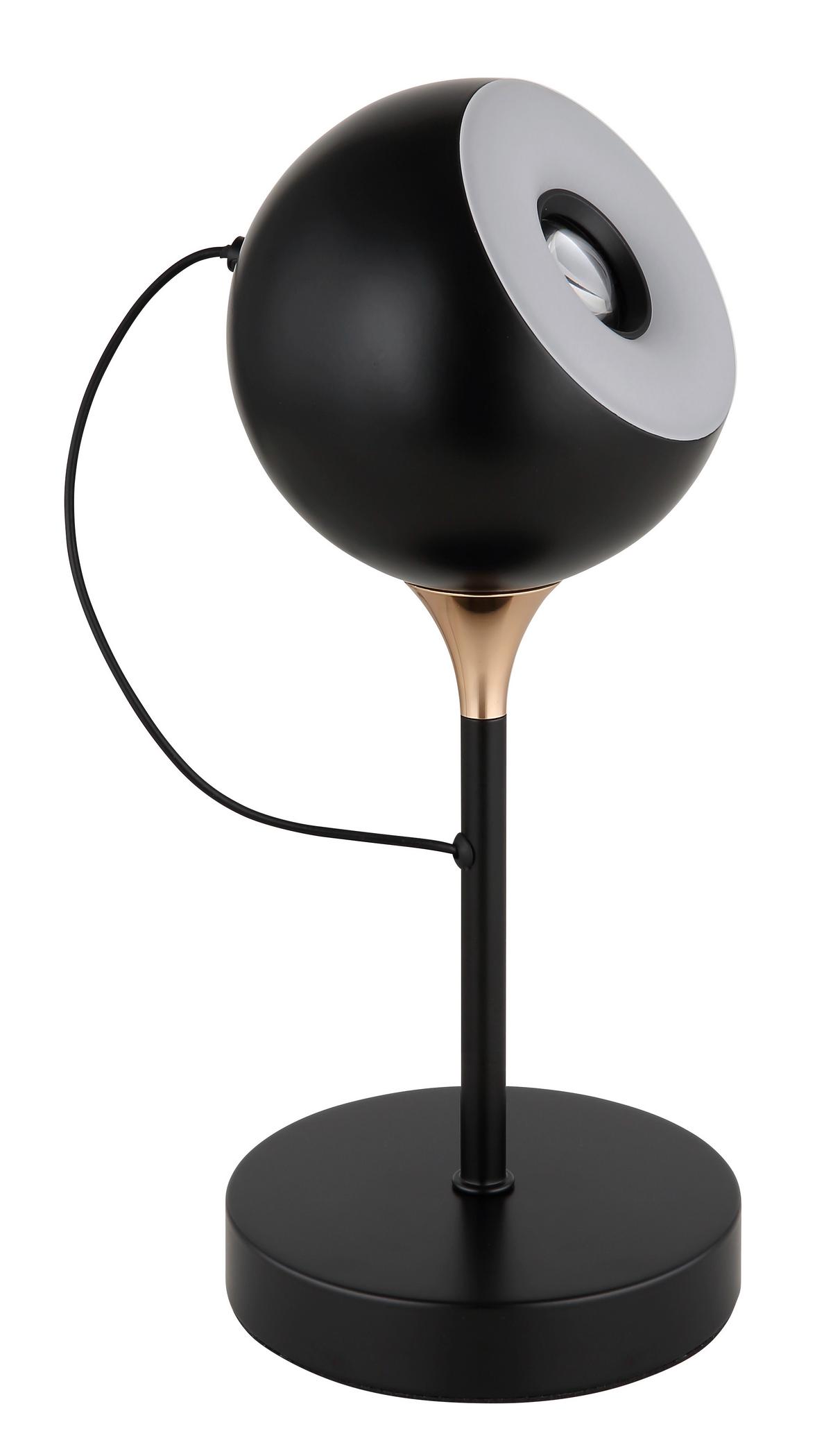 Led Stolna Svjetiljka Donovan - bijela/crni krom, Design, metal/plastika (13/28,5cm) - Globo