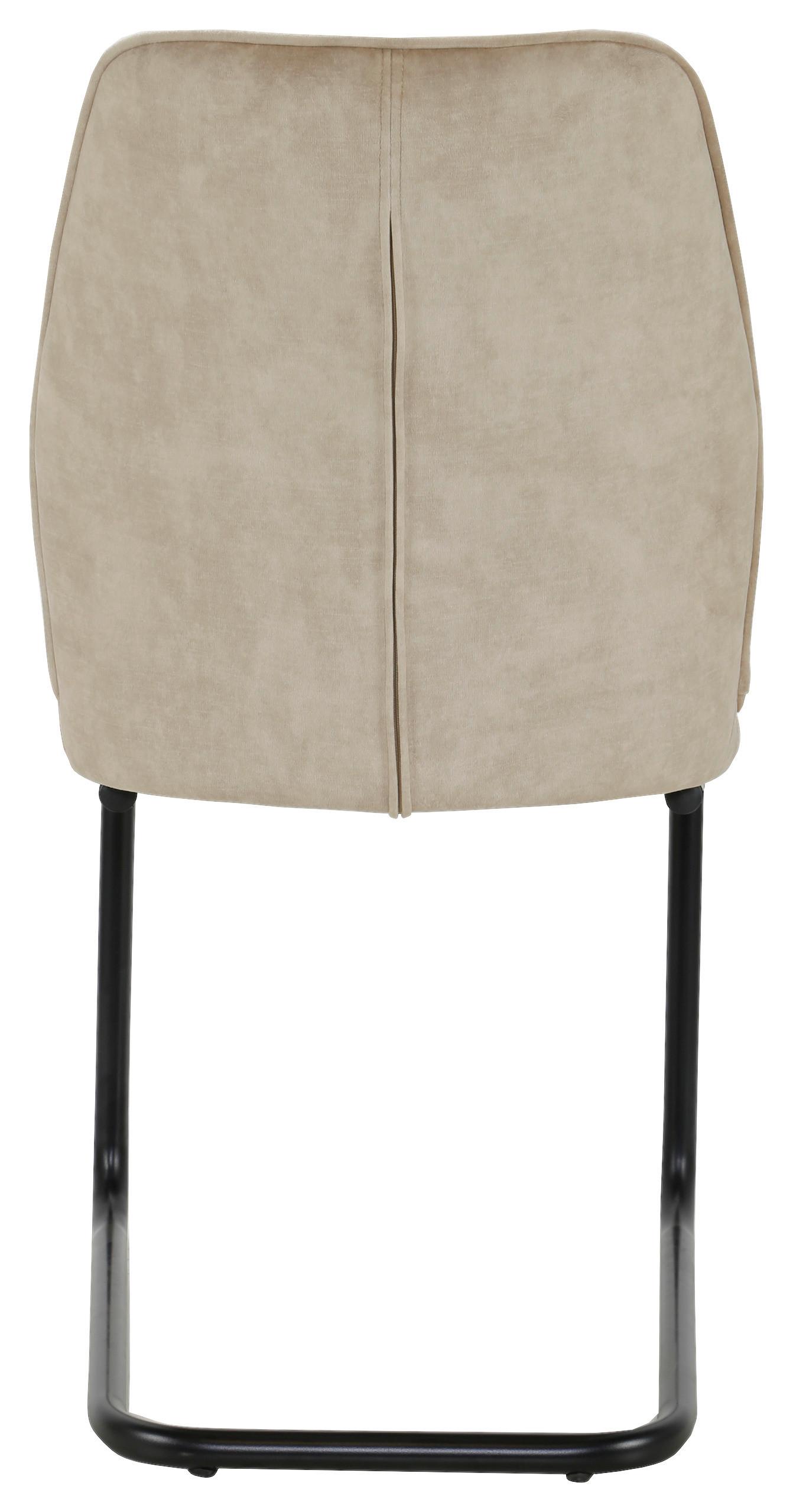 Schwingstuhl Eila Beige - Beige/Schwarz, MODERN, Holz/Textil (47/91/61cm) - Mömax