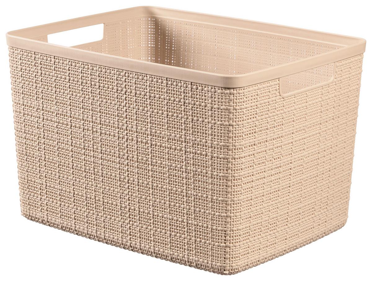 Tárolókosár Jute - krémszínű, műanyag (36/23/28cm) - Curver