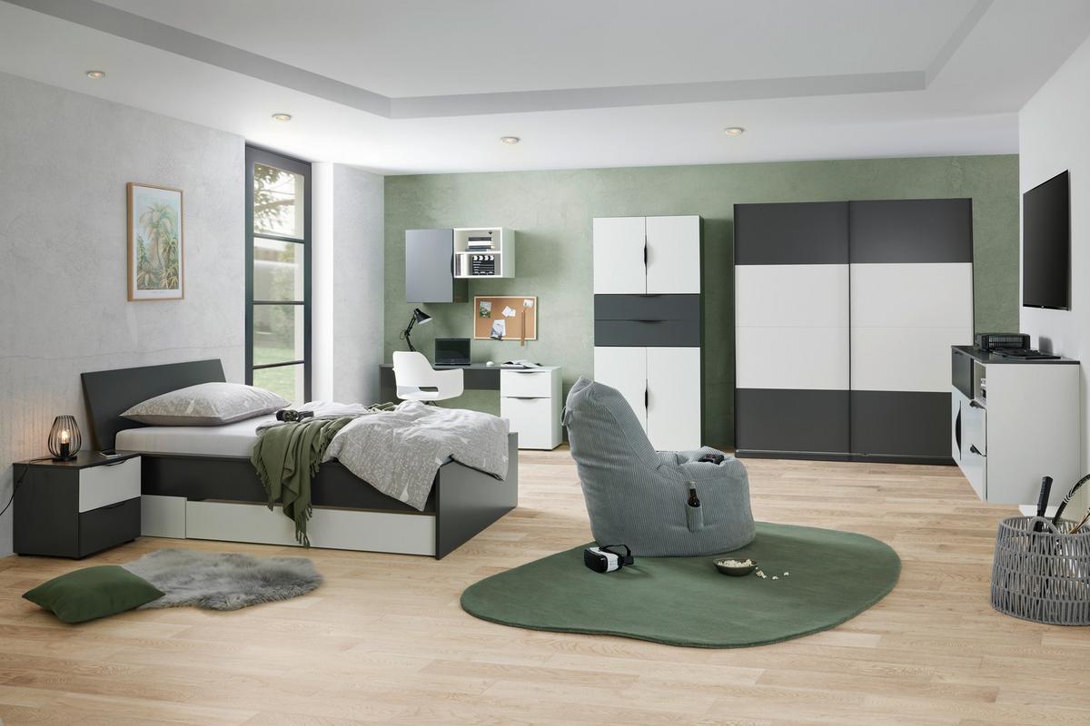 Bettrahmen Unit 120 in Anthrazit - Anthrazit, Konventionell, Holzwerkstoff (120/200cm) - Based