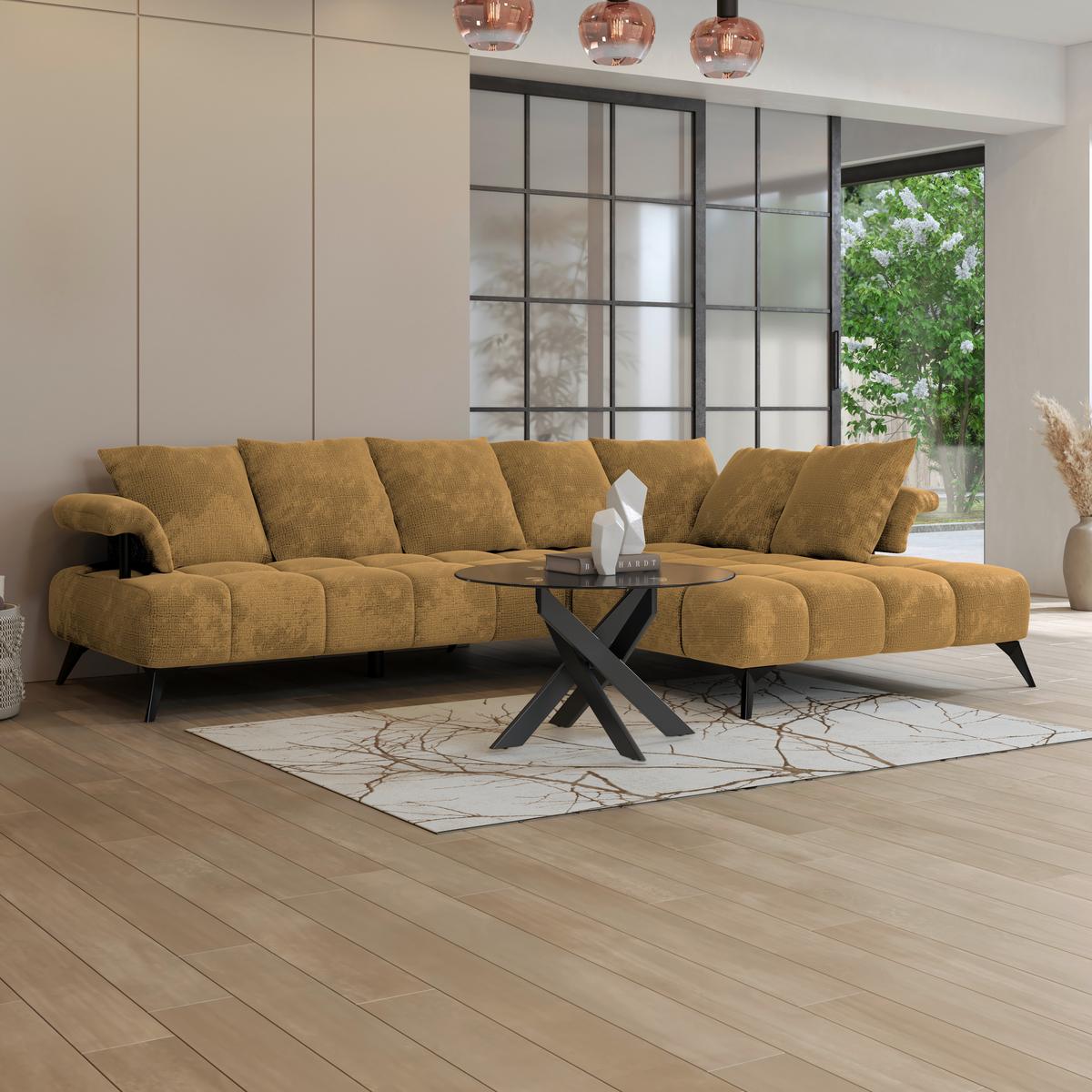 Coltar VANESSA NEW - auriu, Modern, textil (297/200cm) - Modern Living