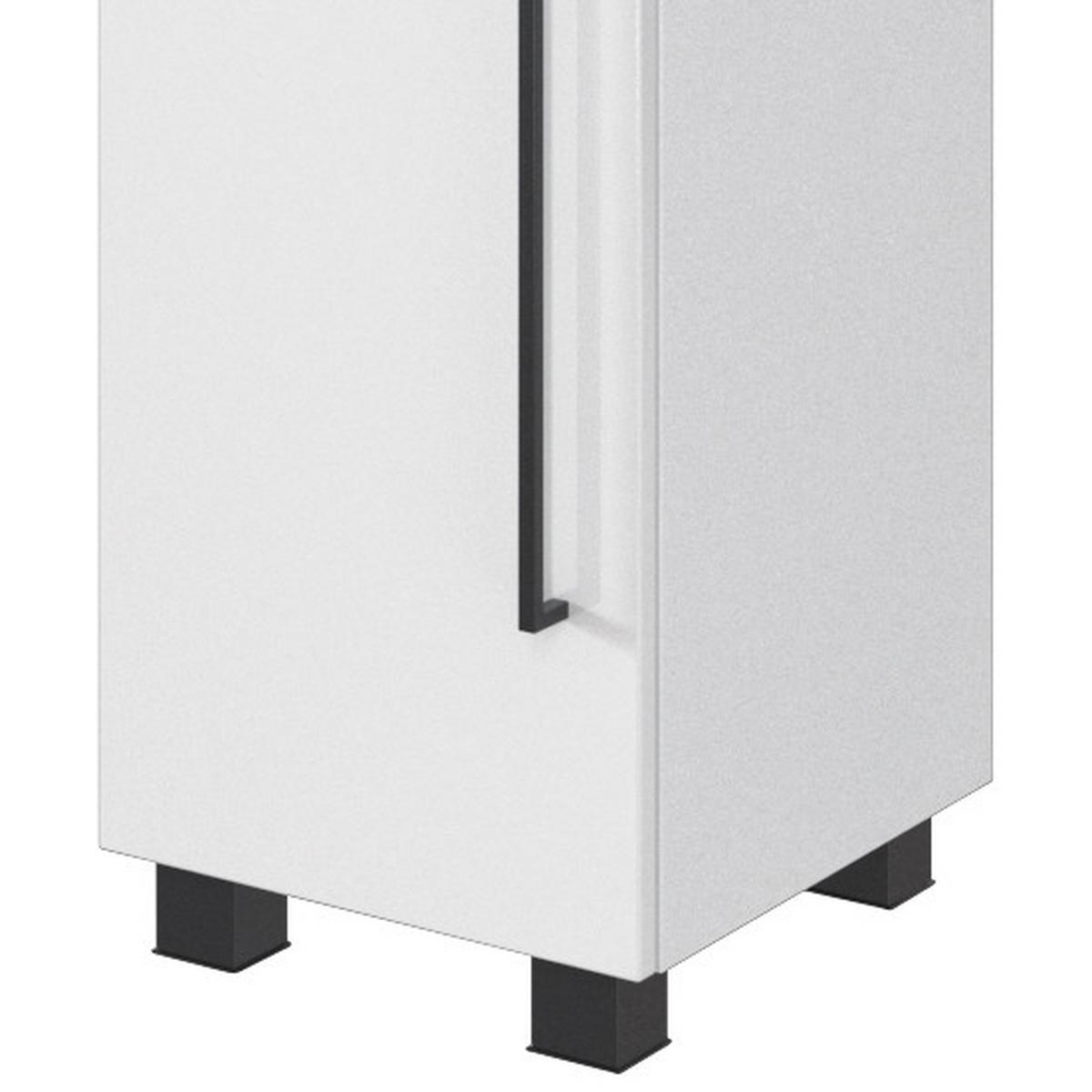 Seitenschrank in Weiss 'Luzern' - Schwarz/Weiß, KONVENTIONELL, Holzwerkstoff/Kunststoff (30/180/35cm) - Held