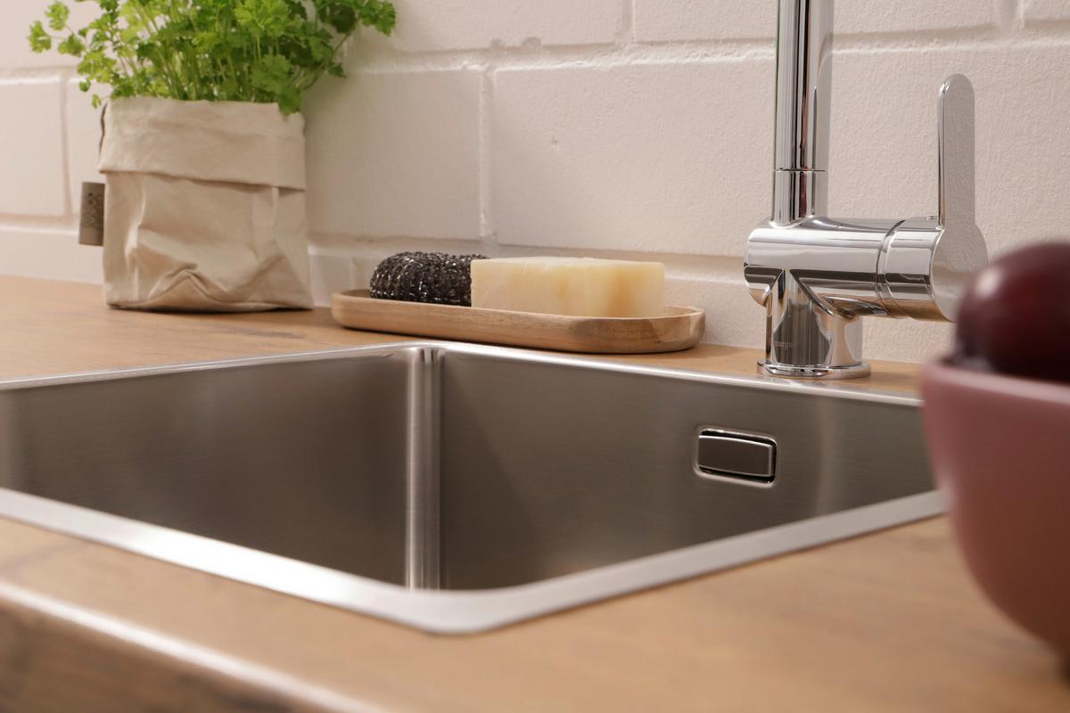 Einzelbecken Detroit ca. 49x23x44 cm Edelstahl - Edelstahlfarben, Trend, Metall (49/22,5/44cm) - Respekta