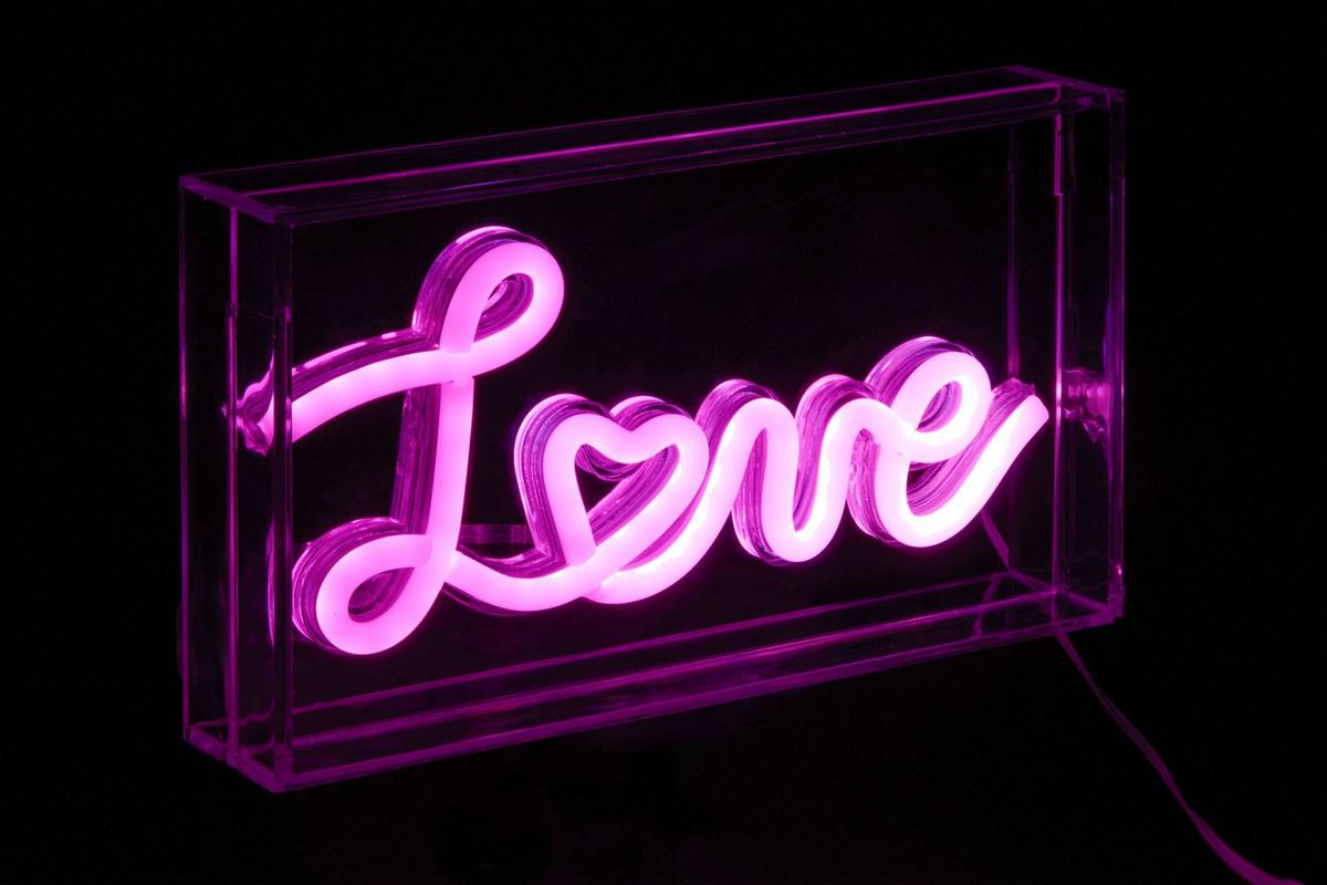 DEKORACJA ŚWIETLNA LED LOVE *SBN* - biały/przezroczysty, Lifestyle, tworzywo sztuczne (23/4/12,7cm) - Novel