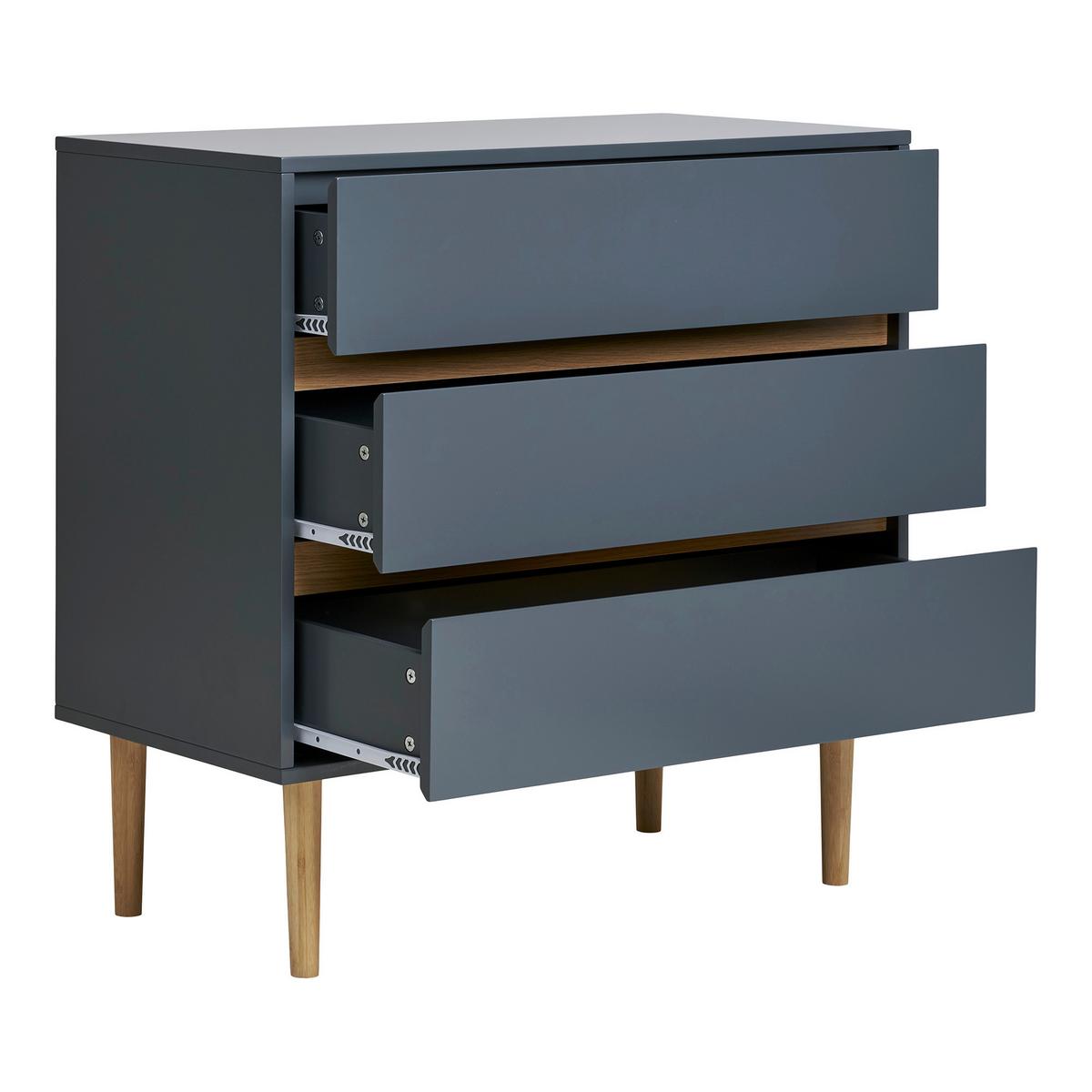 Kommode Bisley Dunkelgrau - Dunkelgrau/Kieferfarben, Design, Holz/Holzwerkstoff (80/80/40cm) - MID.YOU