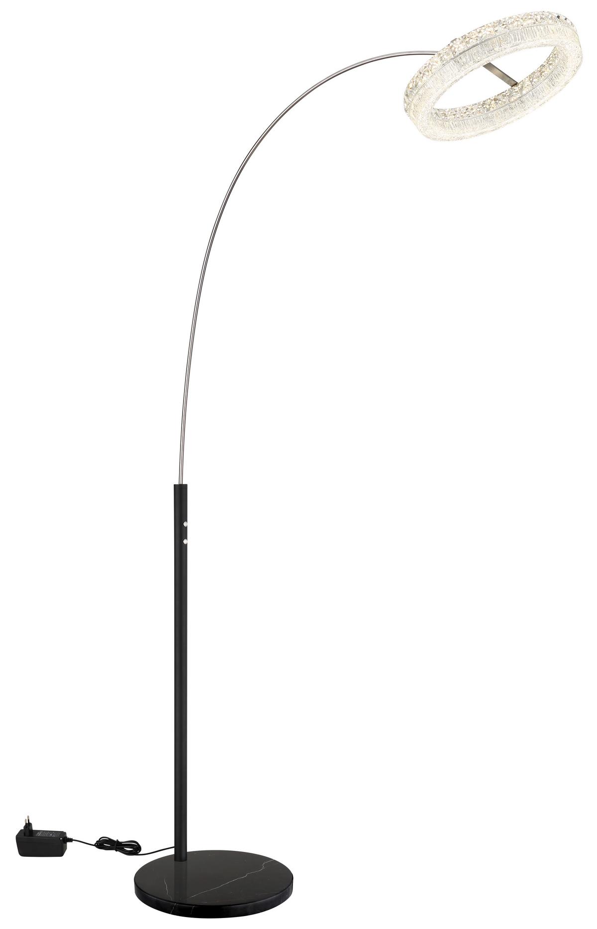 Led Podna Svjetiljka Laurel - prozirno/crna, Design, staklo/metal (92,5/40/190cm) - Globo