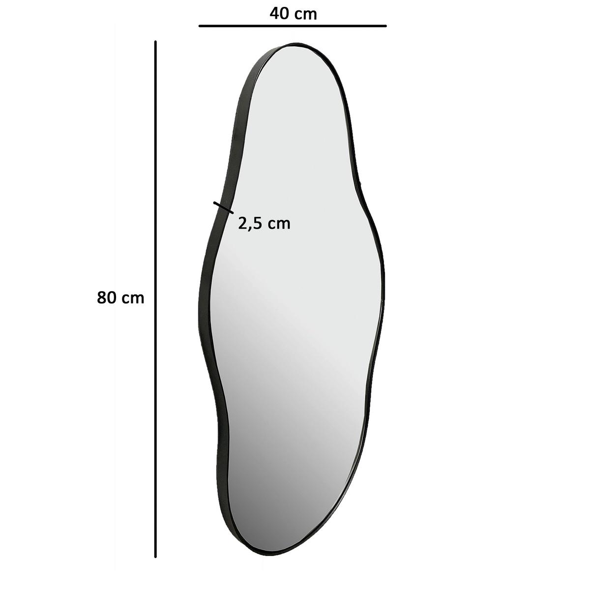 WANDSPIEGEL WL7.109 - Schwarz, Design, Glas/Metall (40/80/2,5cm) - MID.YOU