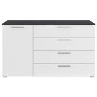 COMODA CASPIO - alb/gri, Konventionell, material pe bază de lemn (140/81/42cm) - Premium Living