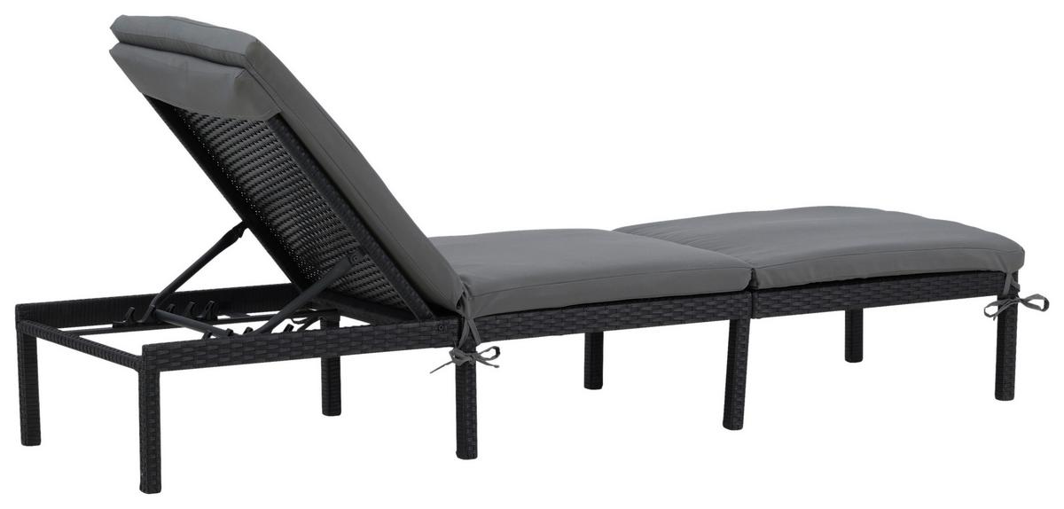 Sonnenliege Bilbao ca. 59x84x198 cm Schwarz - Schwarz, KONVENTIONELL, Kunststoff (59/84/198cm) - Gardenson