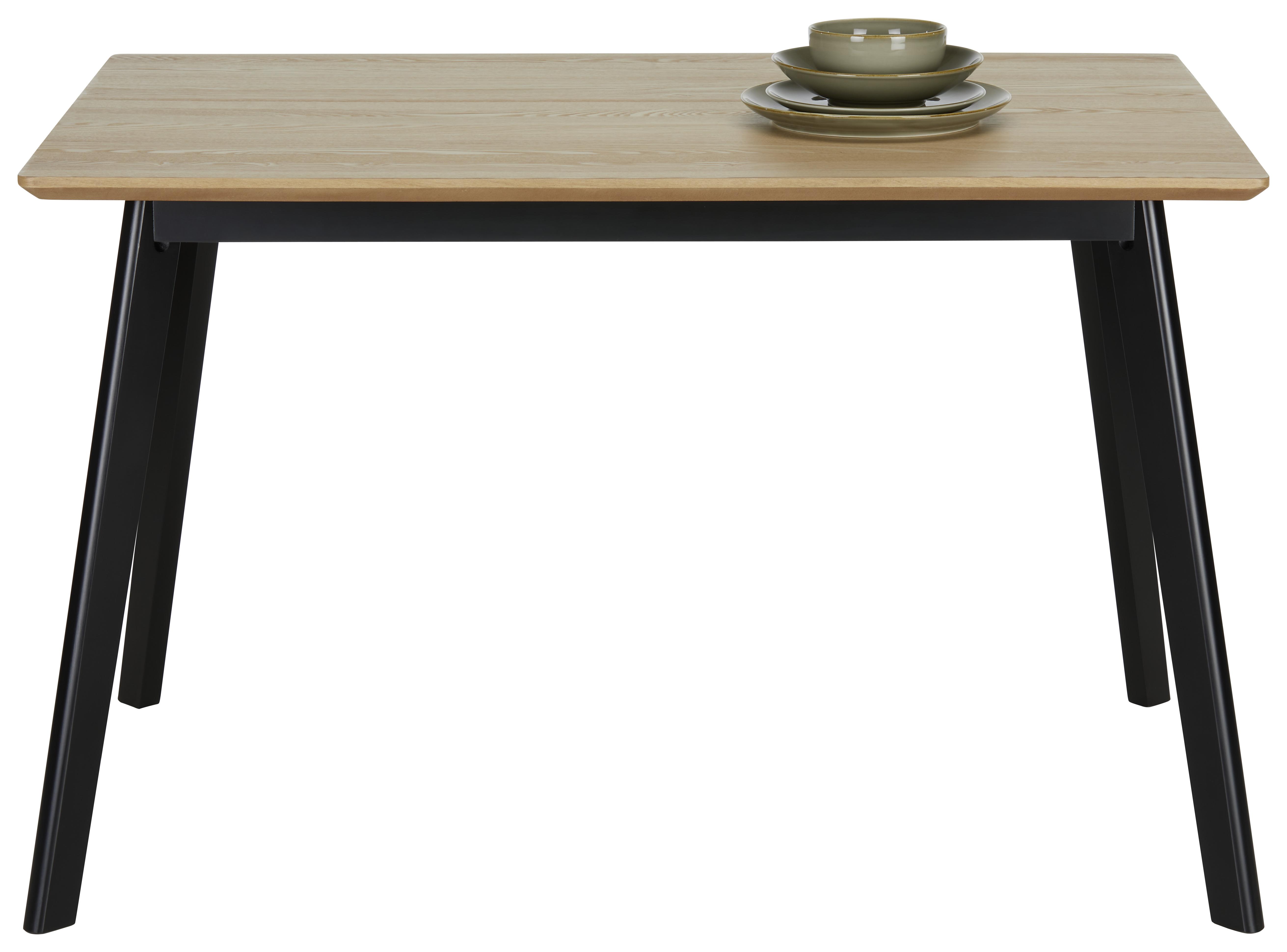 Esstisch in Naturfarben/Schwarz - Schwarz/Naturfarben, Modern, Holz/Holzwerkstoff (120/80/76cm) - Modern Living