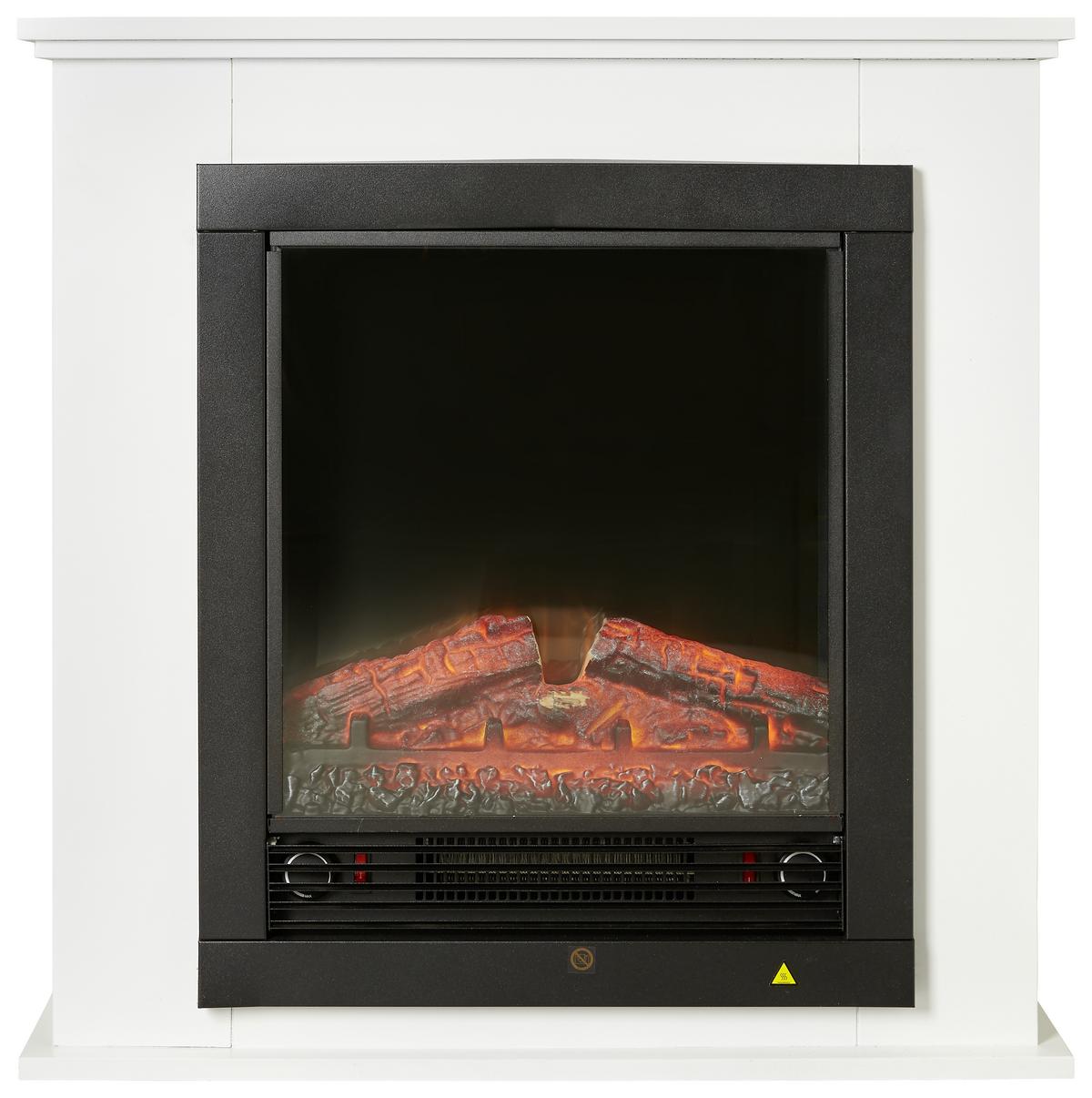 Elektrokamin 1800W weiß Flammeneffekt Geneva - Weiß, LIFESTYLE, Glas/Metall (70/71/22cm)