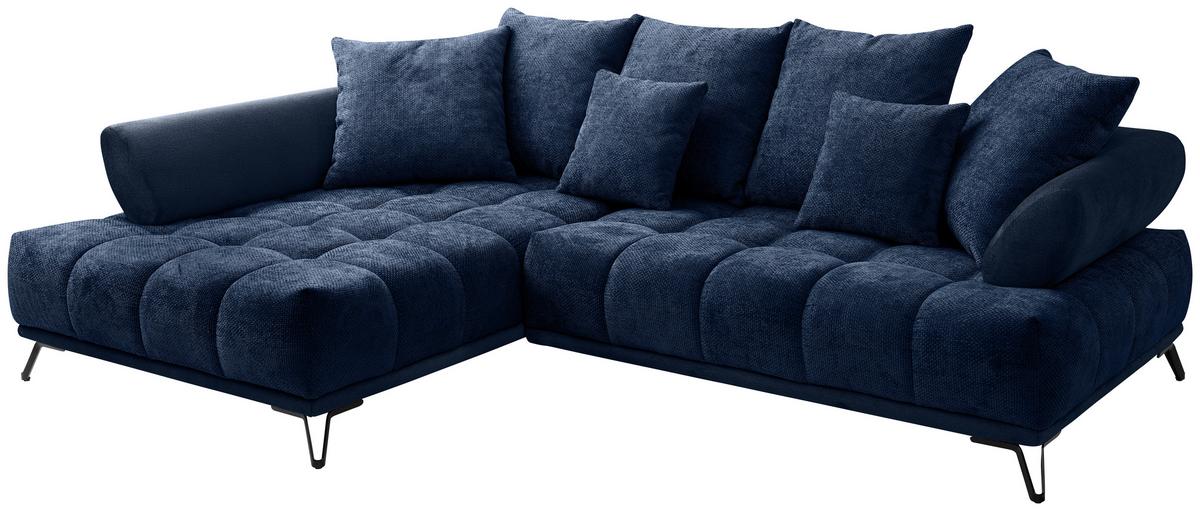 Ugaona Garnitura Largo N - tamnoplava/crna, Moderno, tekstil/metal (184/262cm) - Modern Living