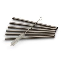 Set Slamic S Krtačko Straw, 6-Delni - črna/visoki sijaj, Basics, kovina (12cm) - Echtwerk