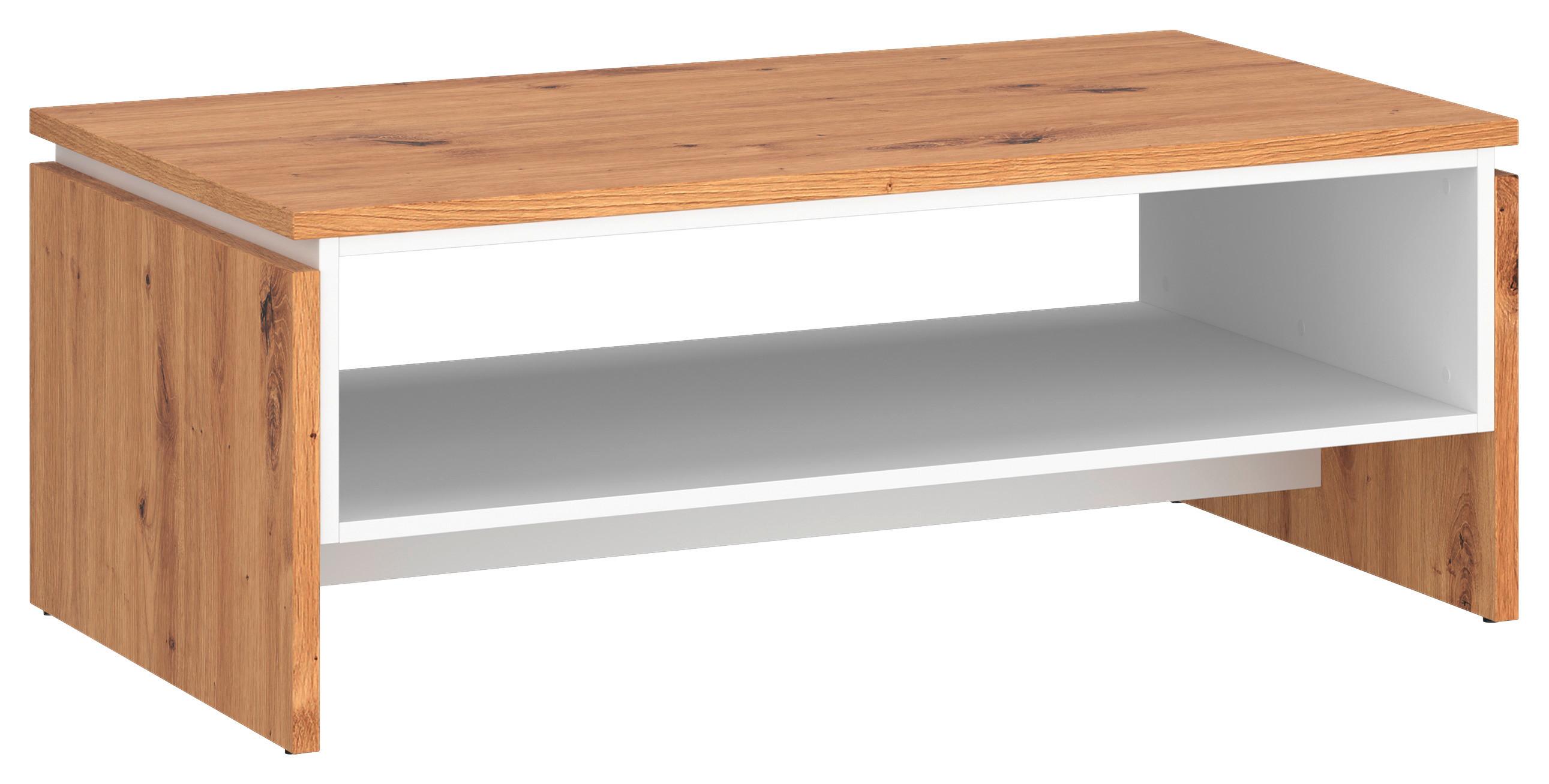 Klubska Miza Foggia, Barva Hrasta, Bela - bela/hrast artisan, Trend, leseni material (106,9/42,8/70cm)