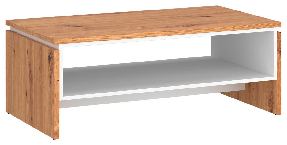 Klubska Miza Foggia, Barva Hrasta, Bela - bela/hrast artisan, Trend, leseni material (106,9/42,8/70cm)