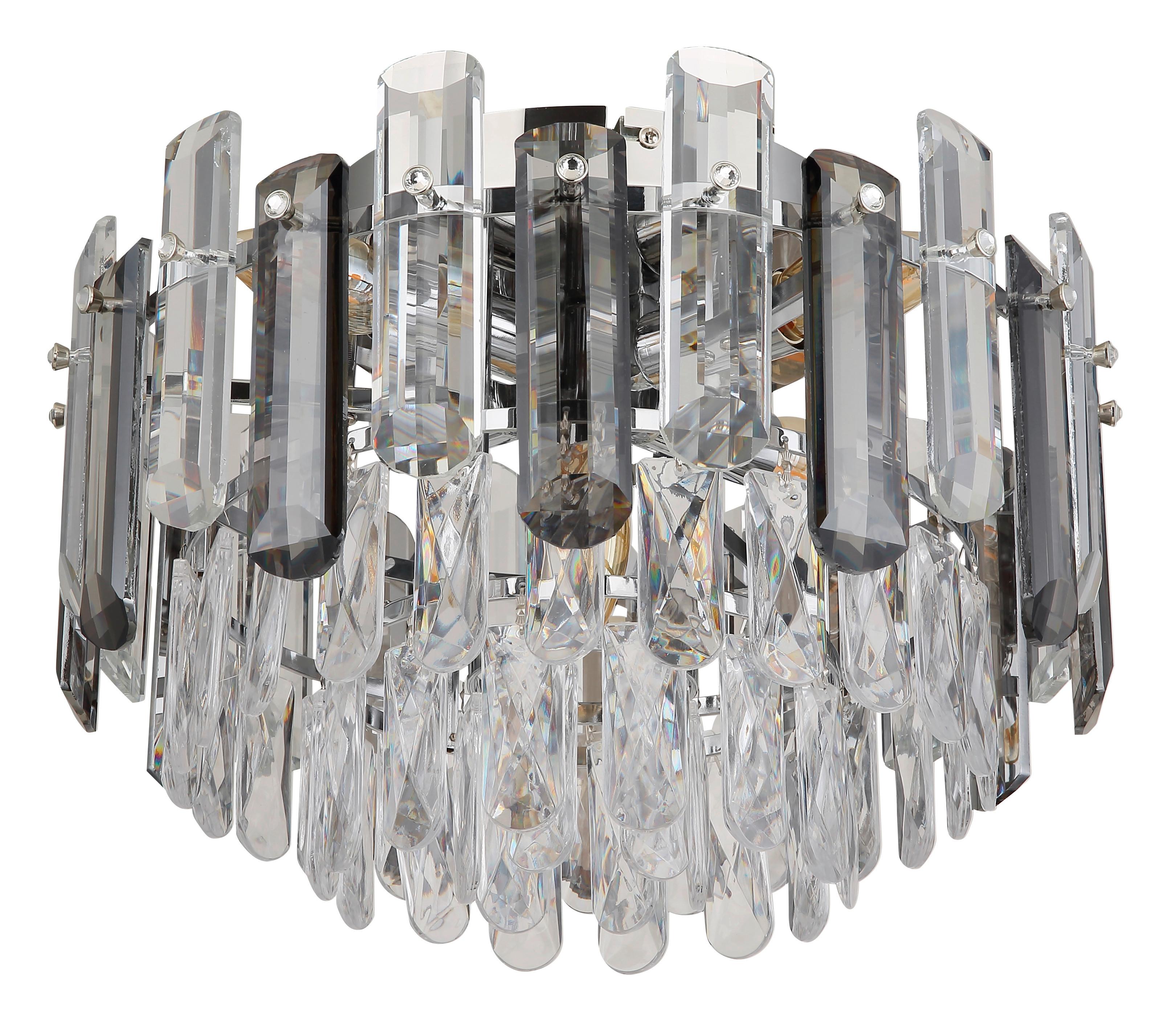 DECKENLEUCHTE 63109D - Klar/Chromfarben, Konventionell, Glas/Kunststoff (39/25,5cm) - Globo