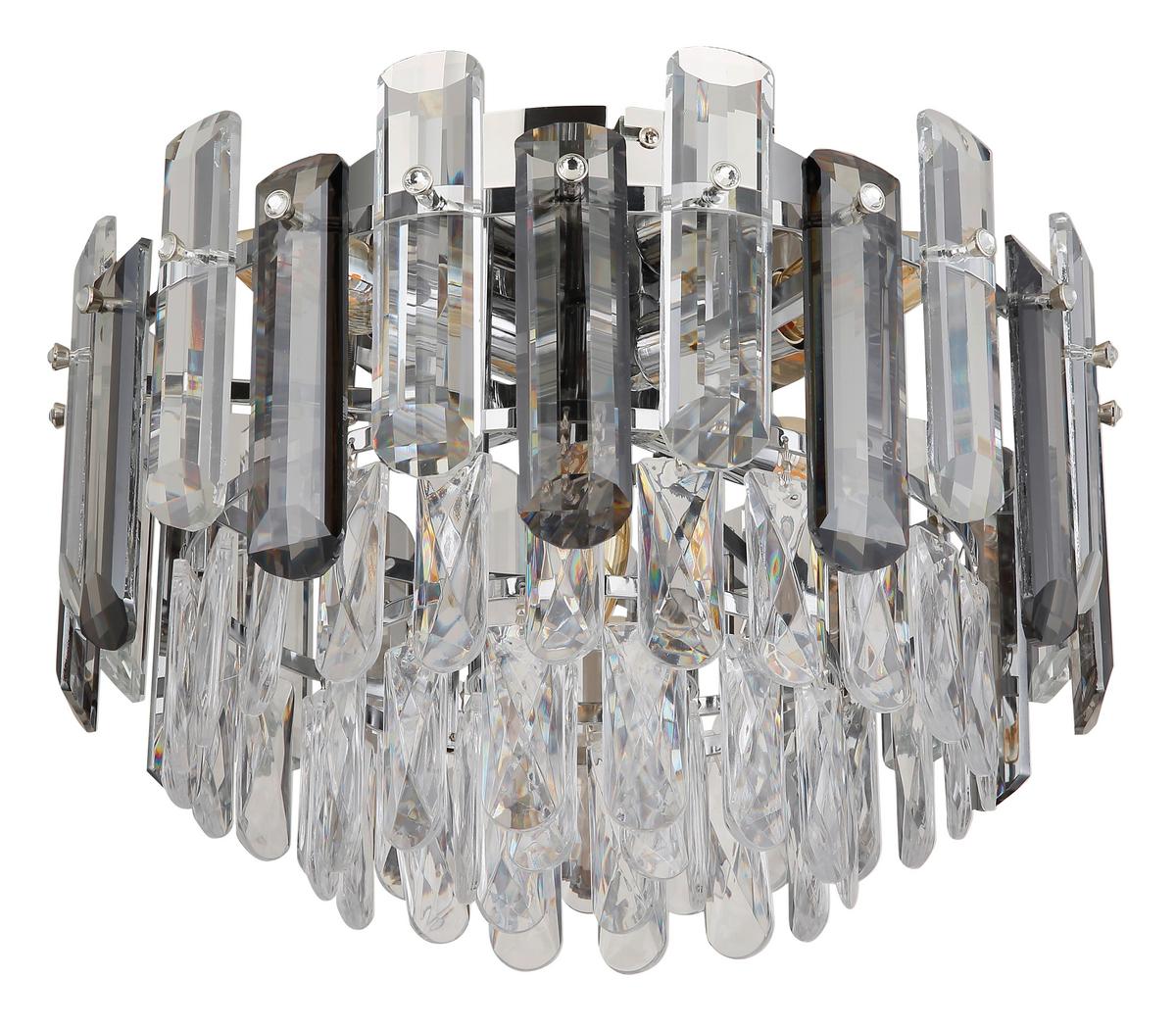 DECKENLEUCHTE 63109D - Klar/Chromfarben, Konventionell, Glas/Kunststoff (39/25,5cm) - Globo