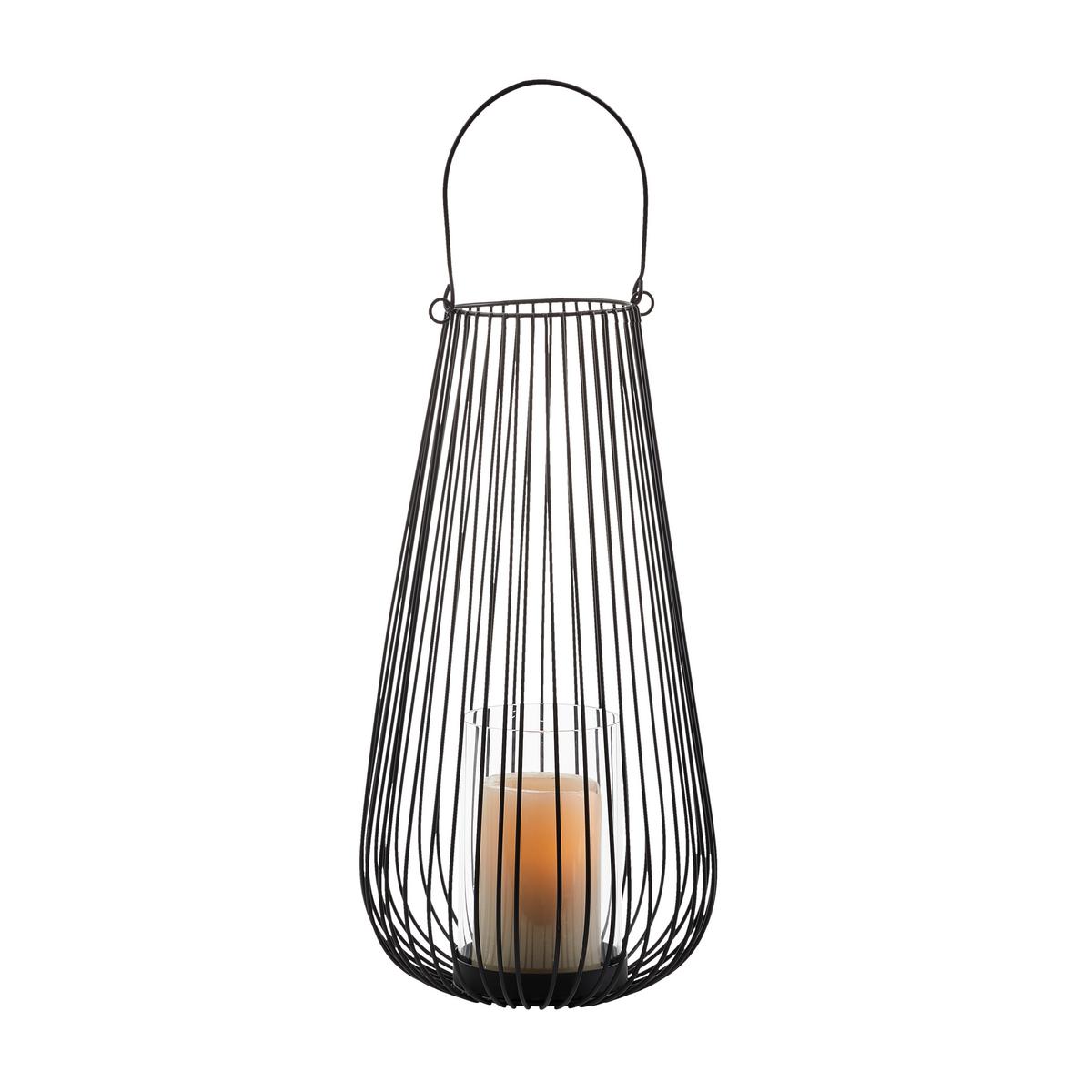 LATARNIA INDUSTRIAL LIVING - czarny, Trend, metal/szkło (19,5/36,5cm) - Ambia Home