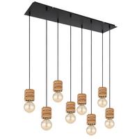 Svjetiljka Viseća 54042-8h - smeđa/crna, Konvencionalno, drvni materijal/metal (98/24/120cm) - Globo