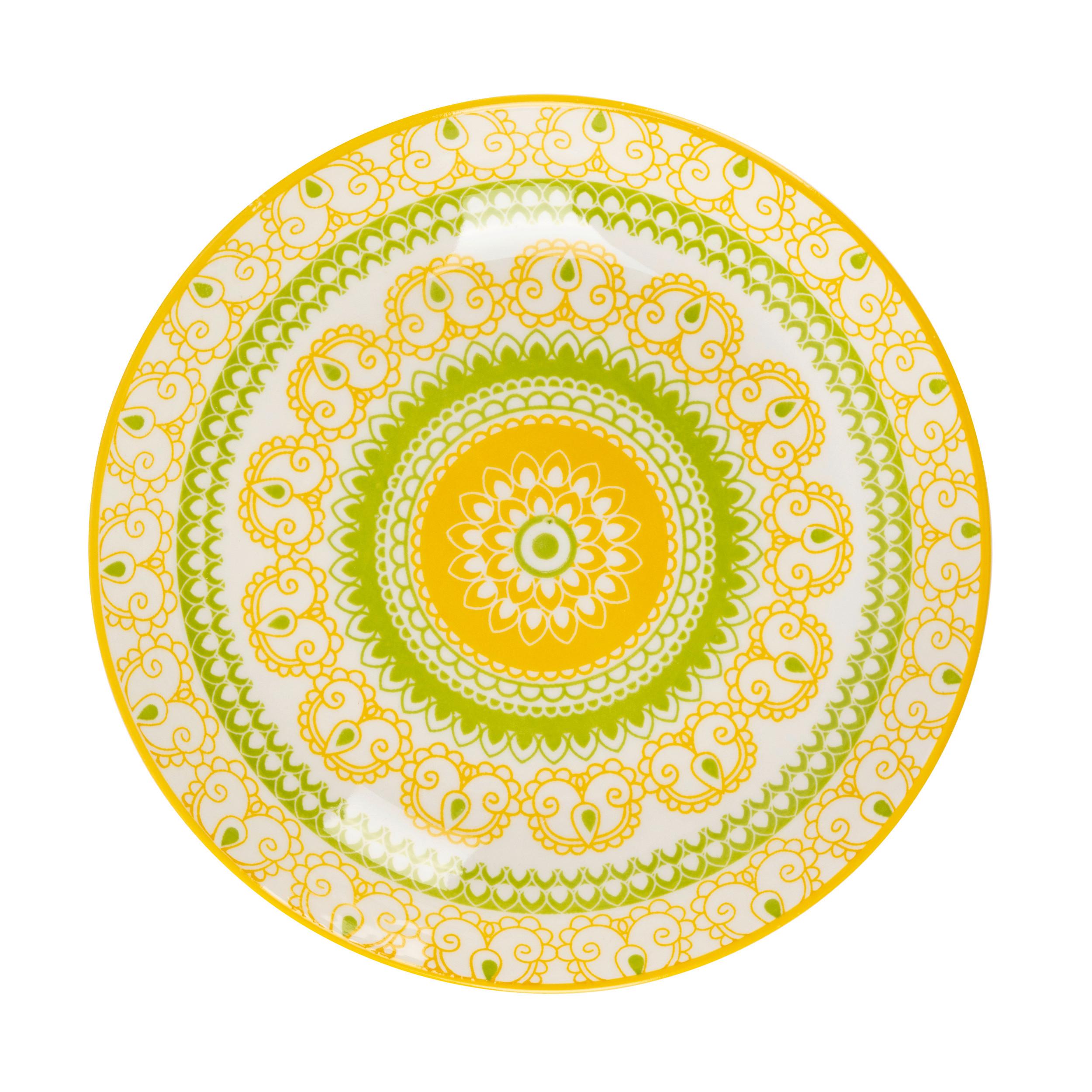Speiseteller Maja Gelb/Grün Ø ca. 26,7cm - Gelb/Grün, LIFESTYLE, Keramik (26,7/2,7cm) - Mömax