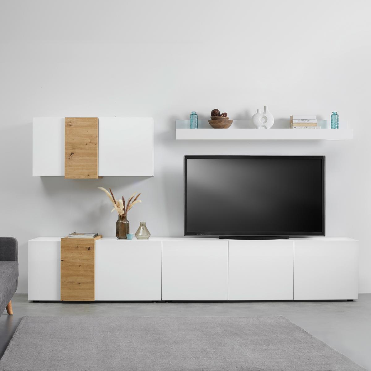 Hängeelement Positano in Eichefarben/Weiß - Weiß Hochglanz/Eiche Artisan, MODERN, Holzwerkstoff (110/57/32cm) - Mömax