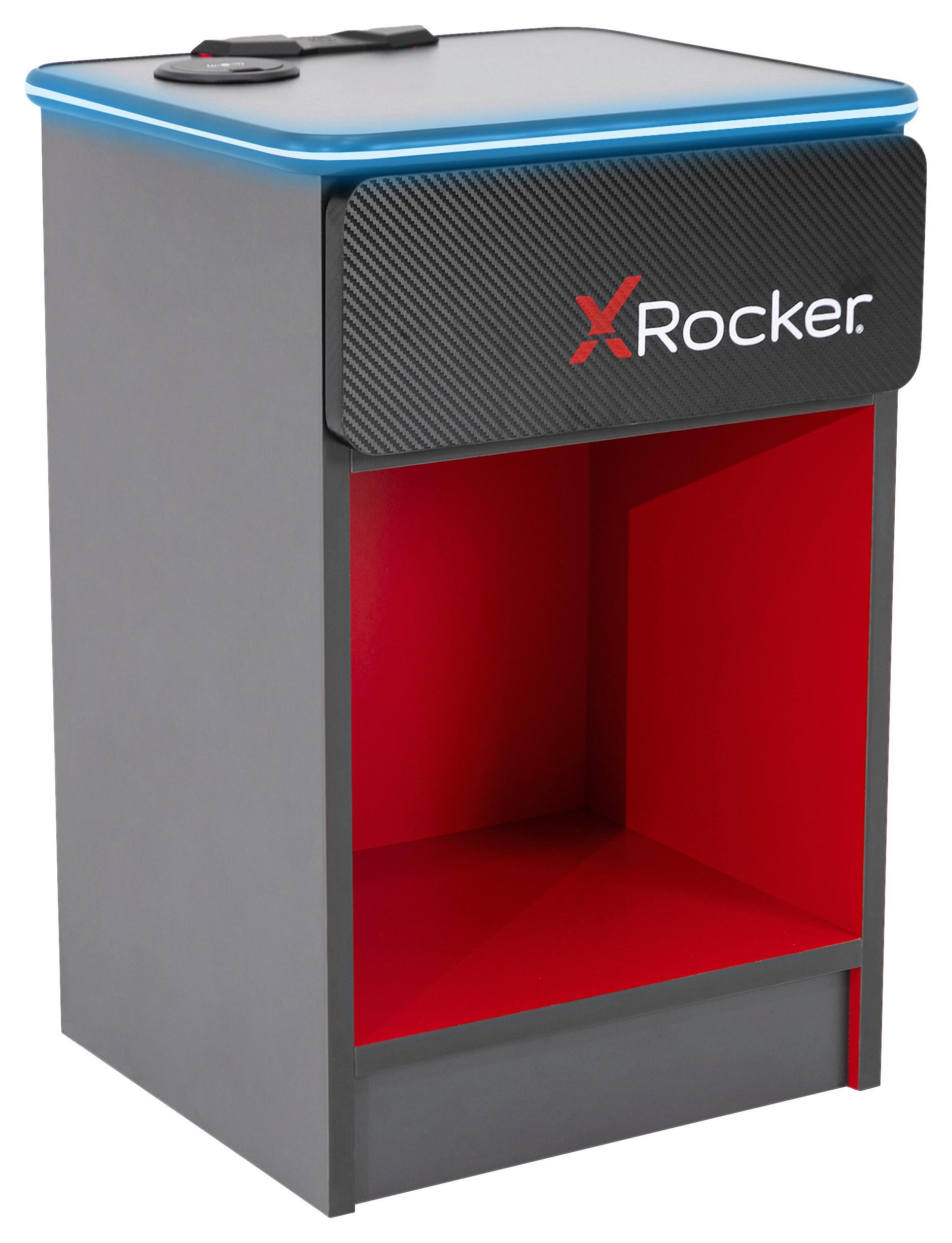 Nachtkästchen Carbon-Tek ca. 36x54x33 cm Schwarz/Rot - Rot/Schwarz, MODERN, Holzwerkstoff/Kunststoff (36/54/33cm) - X Rocker