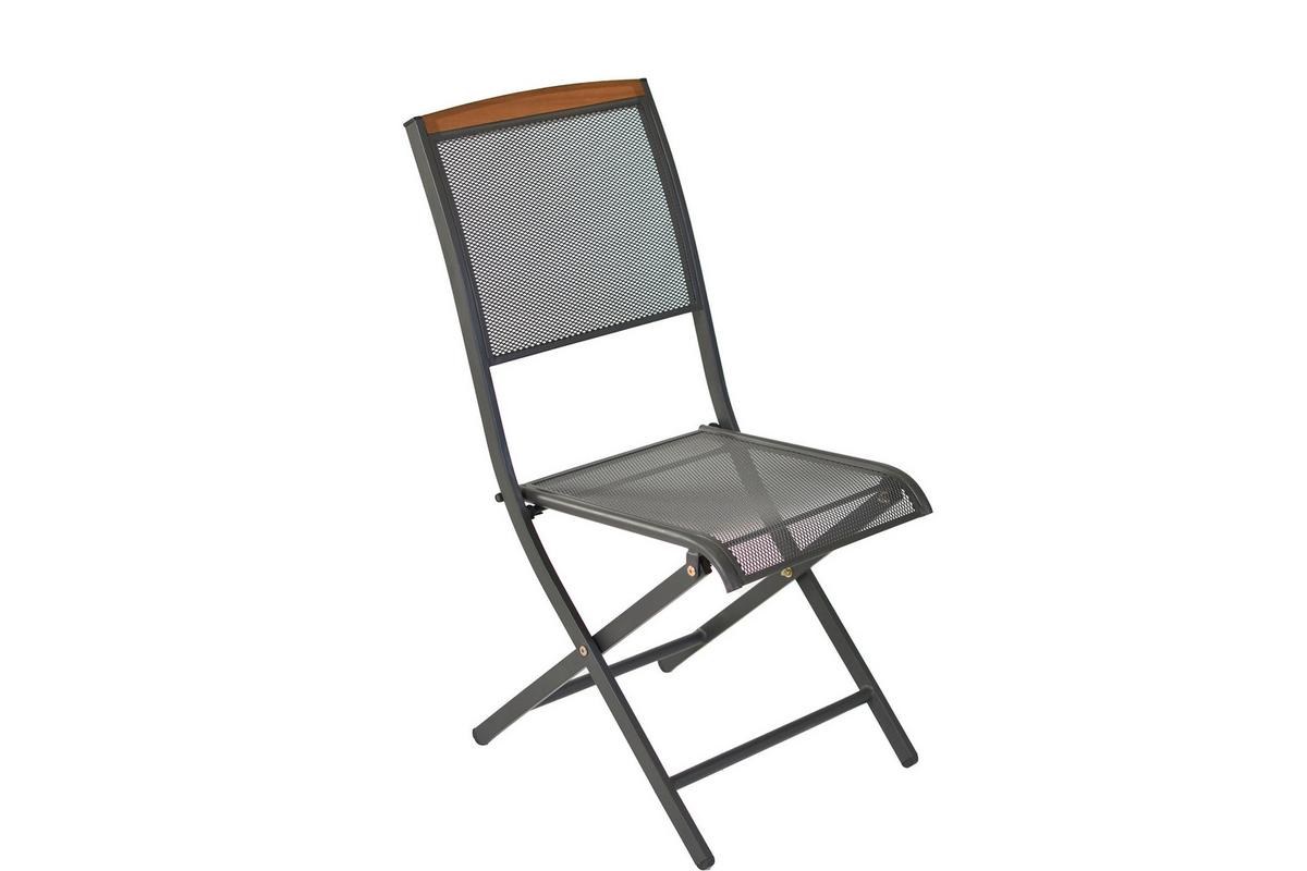 Balkonset Patmos Holz 5-tlg. - Graphitfarben/Grau, KONVENTIONELL, Holz/Textil - Gardenson