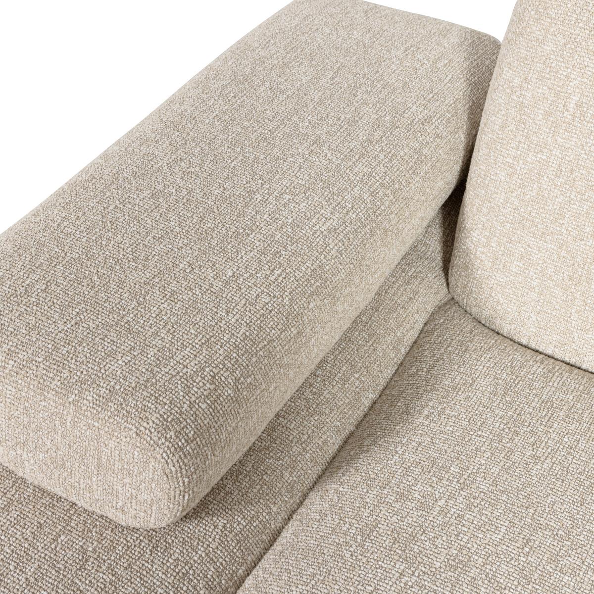 Sofaelement Mojo Beige B: 124cm - Beige/Schwarz, Design, Kunststoff/Textil (124/74/162cm) - Livetastic