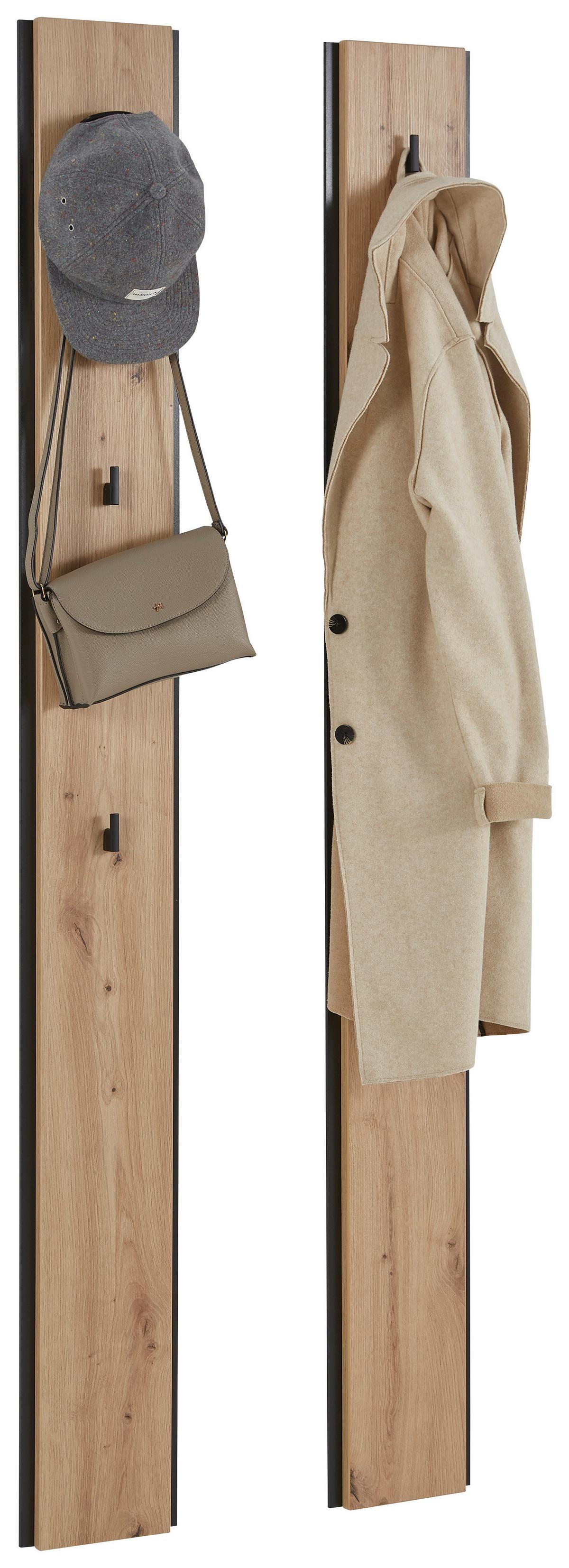 PANEL DO PRZEDPOKOJU EDRA - czarny/dąb artisan, Konventionell, materiał drewnopochodny (19,6/170/3cm) - Voleo