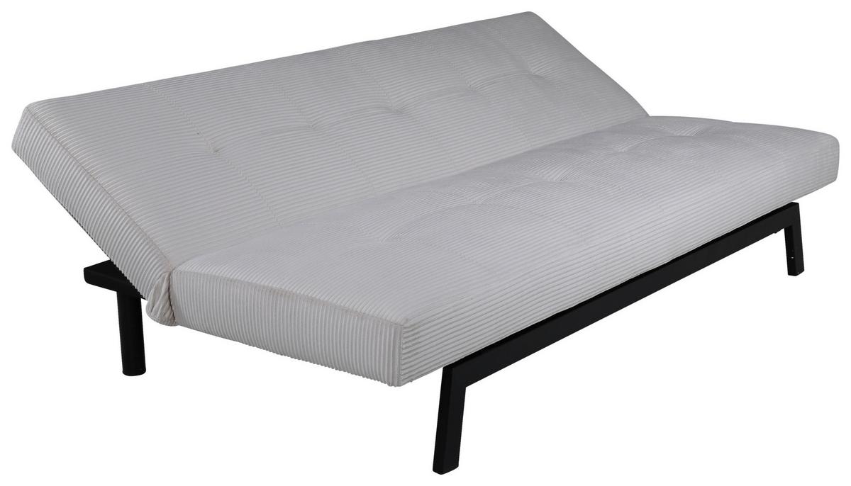SCHLAFSOFA BODIL - Beige/Schwarz, Design, Textil/Metall (180/80/55cm) - Livetastic