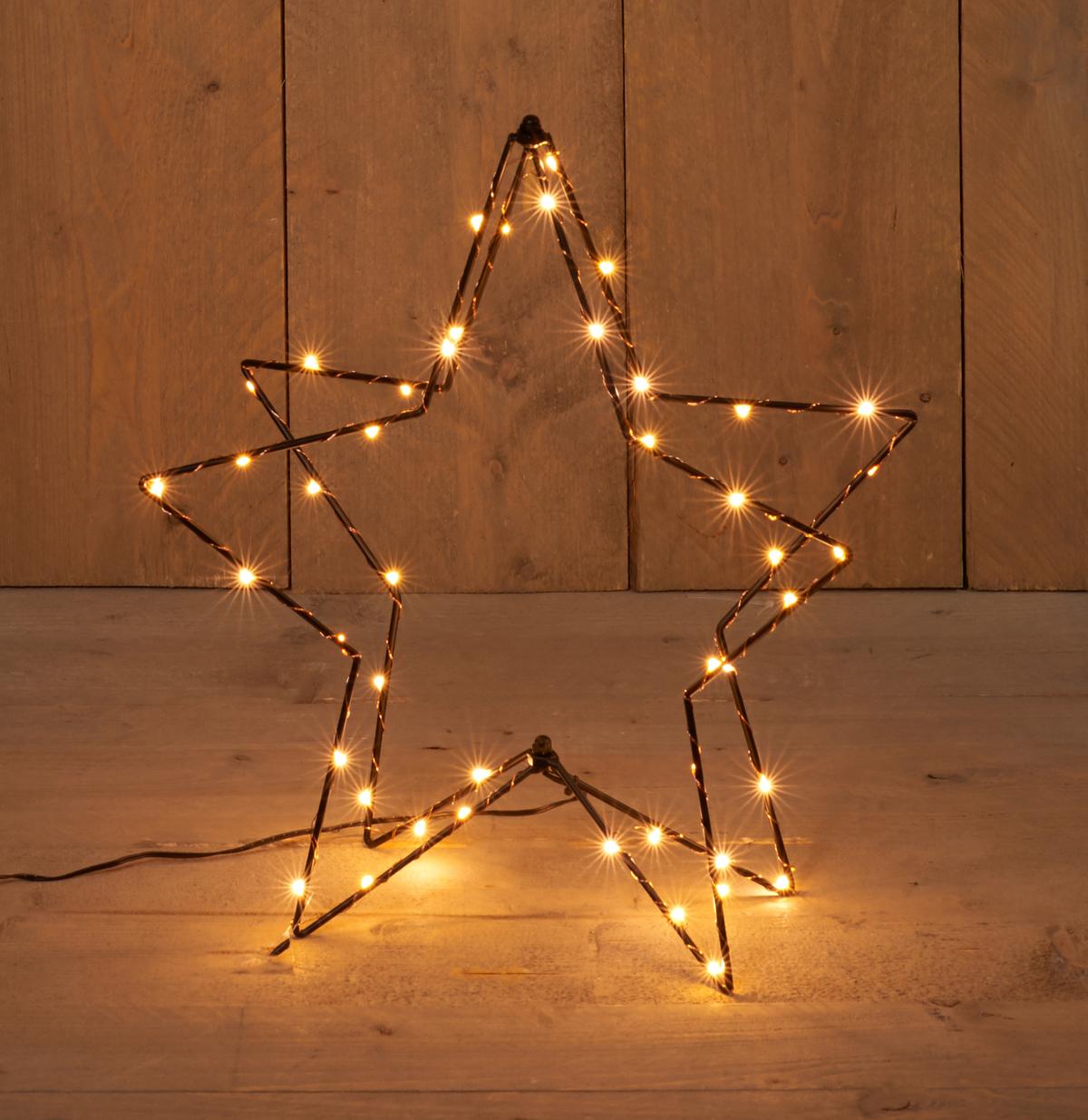 DEKORACJA ŚWIETLNA LED OUTDOOR STERN 3D 46LED - czarny, Design, metal (42cm) - X-Mas