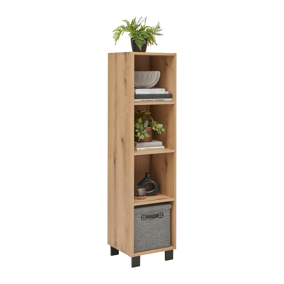 Regal Lugo Eichefarben - Schwarz, Modern, Holzwerkstoff/Kunststoff (135/43,2/34,4cm) - Mömax