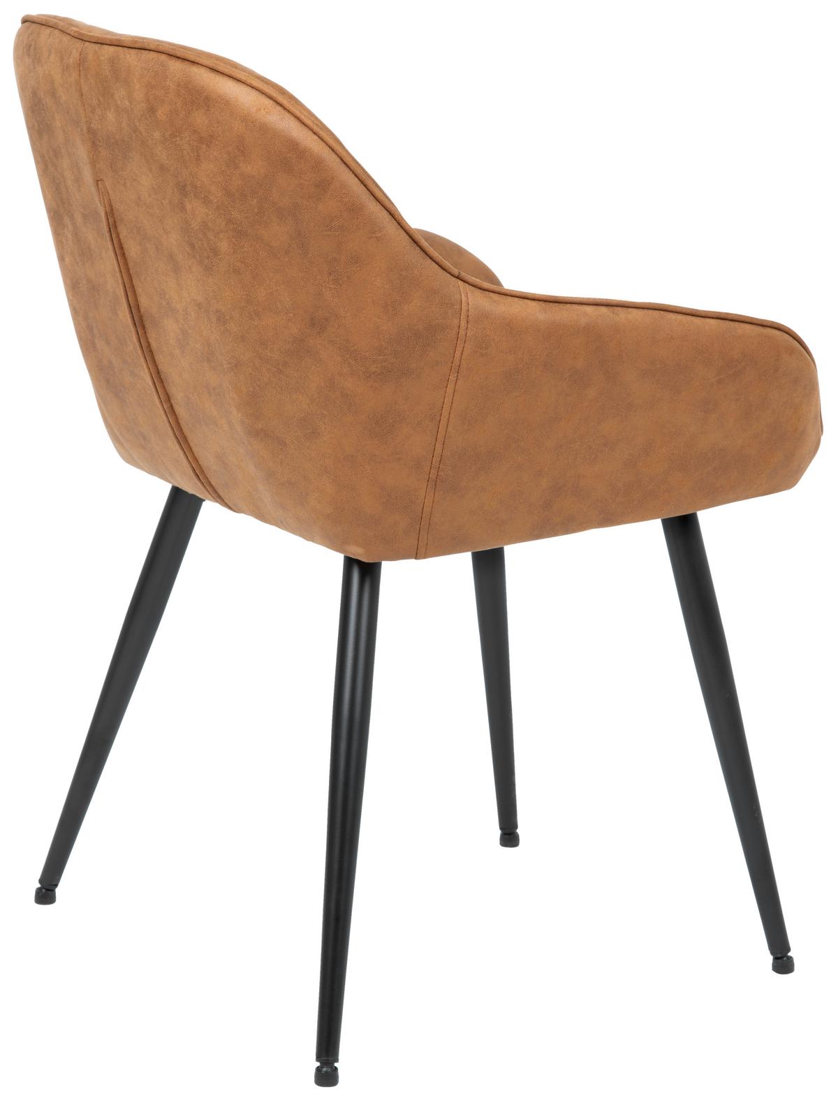 KRZESŁO Z PODŁOKIETNIKAMI ANCONA - czarny/brązowy, Romantik / Landhaus, metal/tkanina (55/80/61cm) - Livetastic