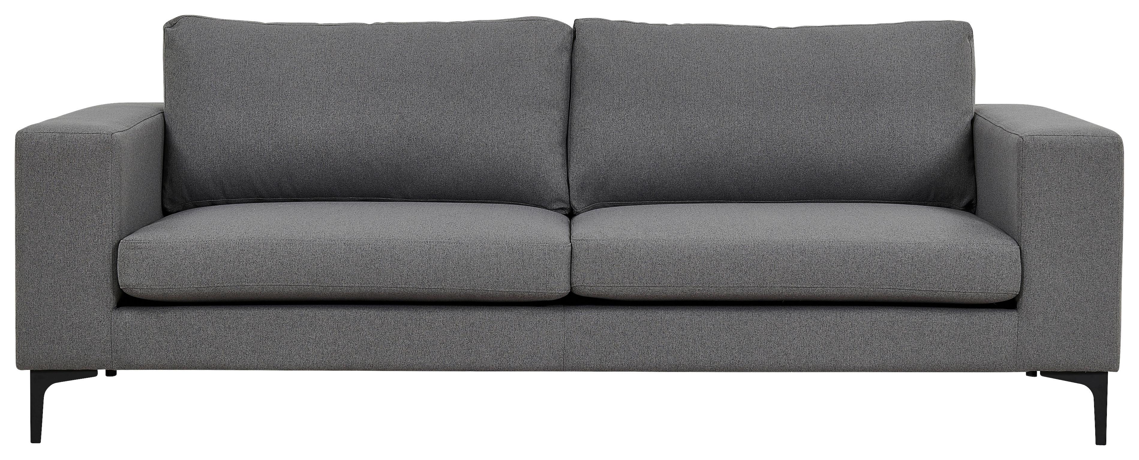 2-SITZER-SOFA BOLERO - Schwarz/Grau, Design, Kunststoff/Textil (215/84/88cm) - Livetastic