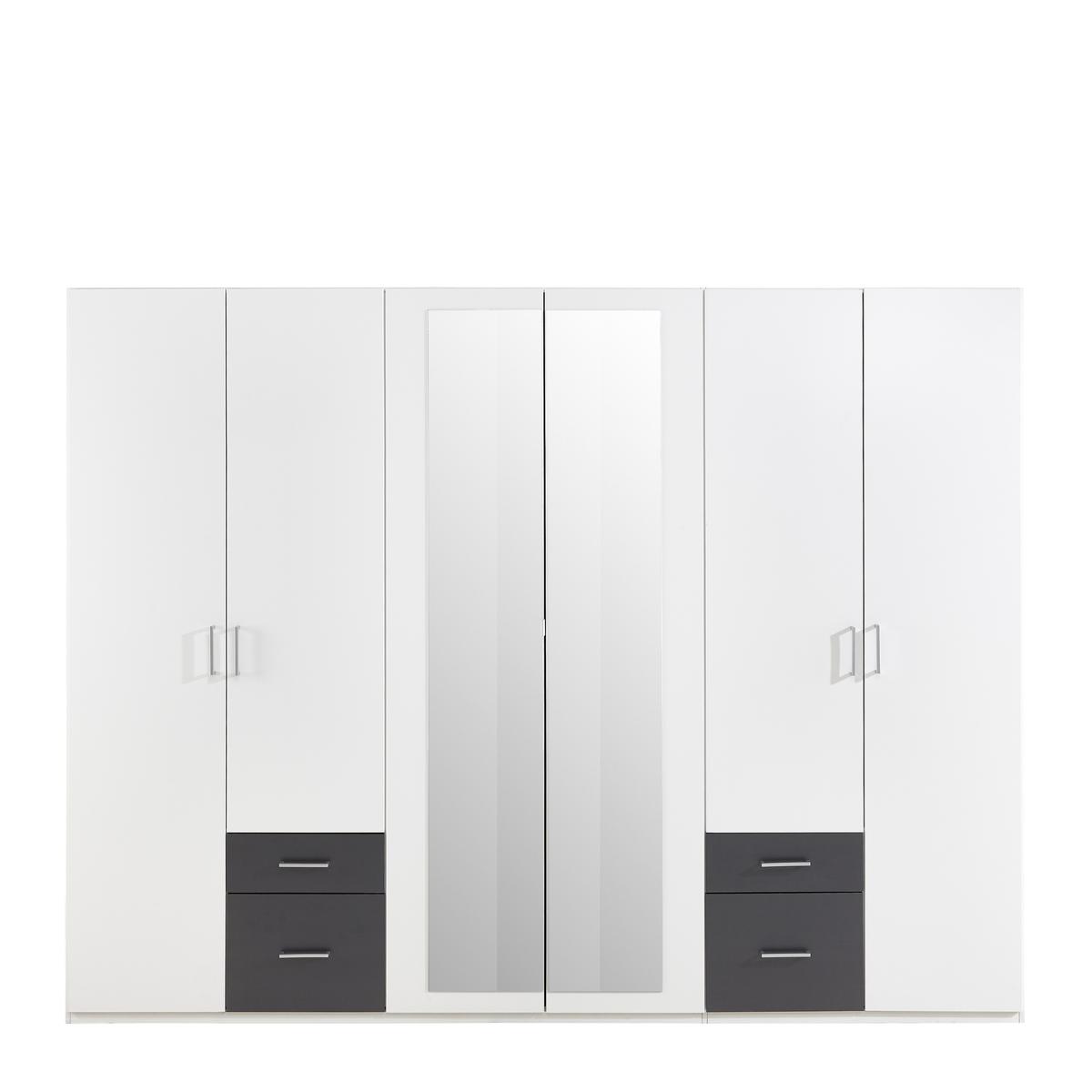 Ormar S Klasičnm Vratima Freiburg - bijela/srebrne boje, Design, staklo/drvni materijal (270/210/58cm) - Modern Living