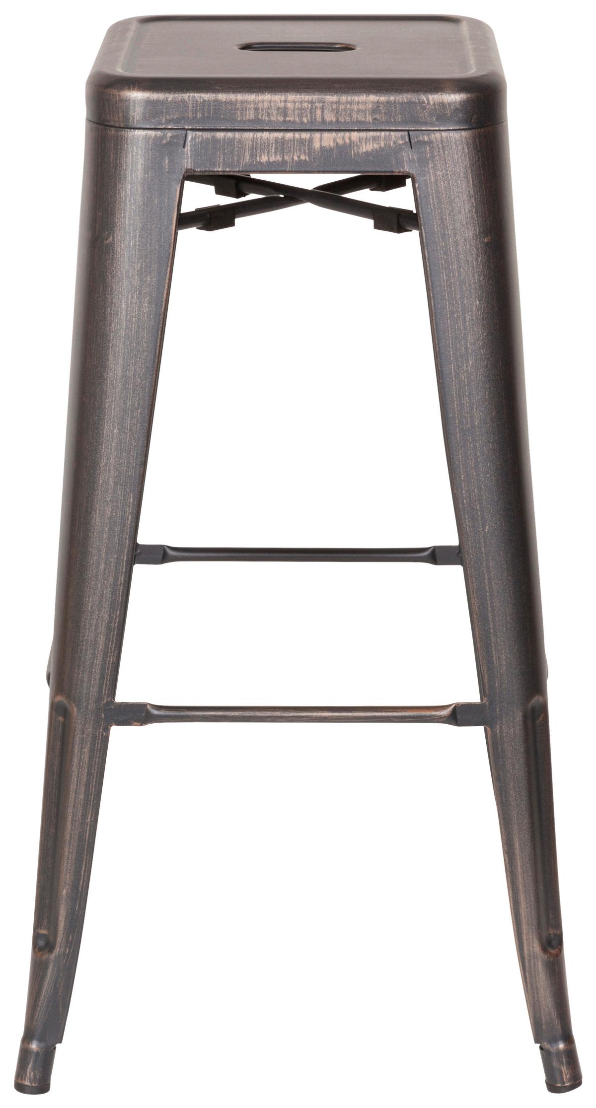 Barski Stol Vantaggio High, Črna, Zlata - zlate barve/črna, Basics, kovina (44/77/44cm) - MID.YOU