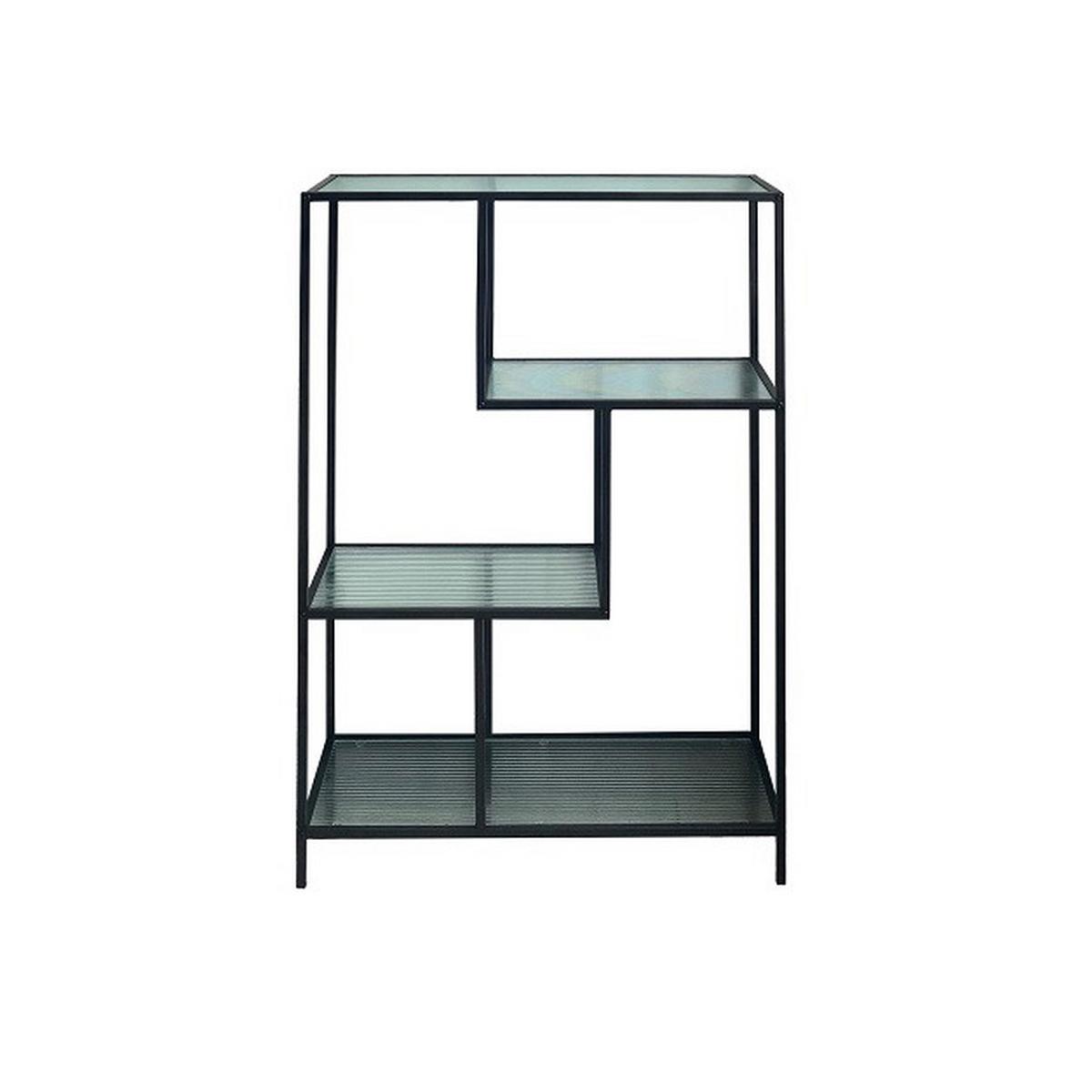 Regal Shine Schwarz - Schwarz, MODERN, Glas/Metall (80/113/30cm) - Mömax