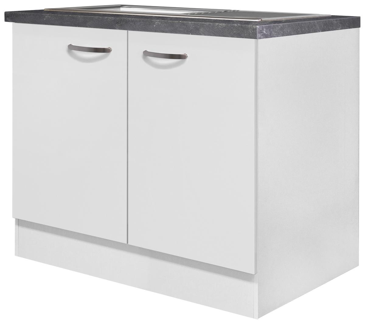 Spodnja Omarica Za Korito Alba, Bela, Š. 100 Cm - barve nerjavečega jekla/bela, Moderno, kovina/leseni material (100/86/57cm) - FlexWell