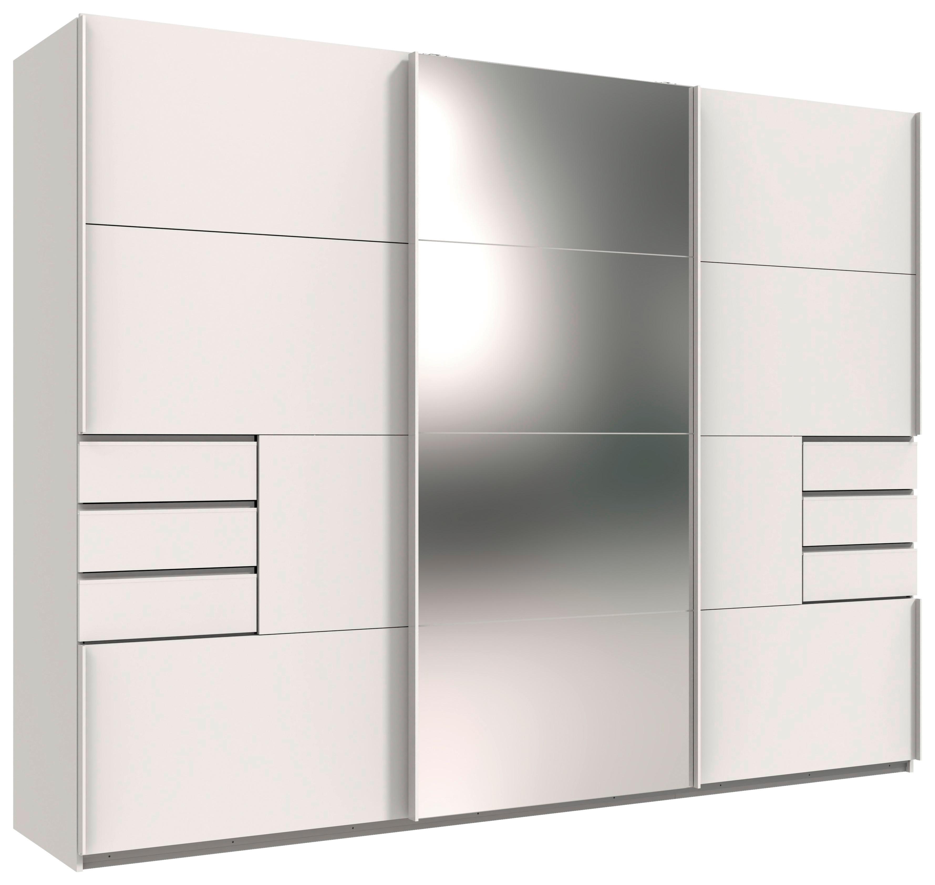 Schwebetürenschrank Saigon ca. 270x210 cm Weiß - Klar/Weiß, KONVENTIONELL, Glas/Holzwerkstoff (270/210/64cm) - MID.YOU