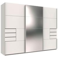 Schwebetürenschrank Saigon ca. 270x210 cm Weiß - Klar/Weiß, KONVENTIONELL, Glas/Holzwerkstoff (270/210/64cm) - MID.YOU