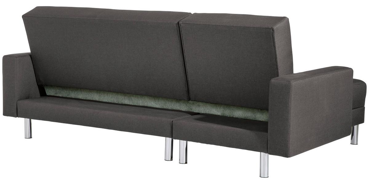ECKSCHLAFSOFA JUST FASHION - Chromfarben/Anthrazit, KONVENTIONELL, Textil/Metall (152/230cm) - Max Winzer