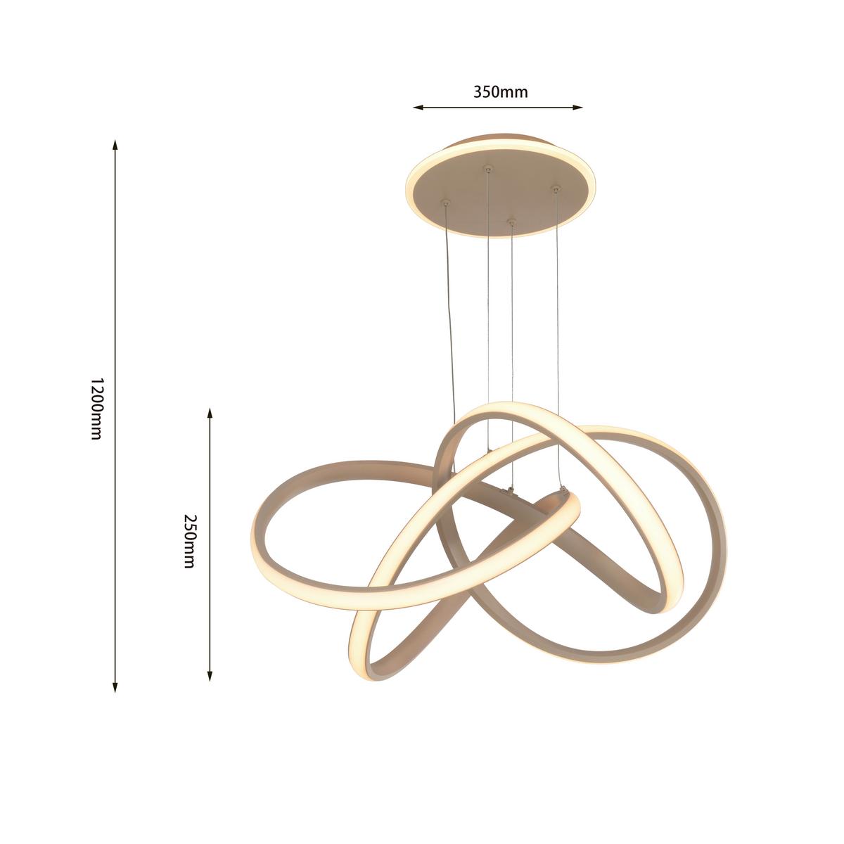 LAMPA WISZĄCA LED 6064-113 BANDOL - kolor piaskowy, Design, metal (64/150cm)