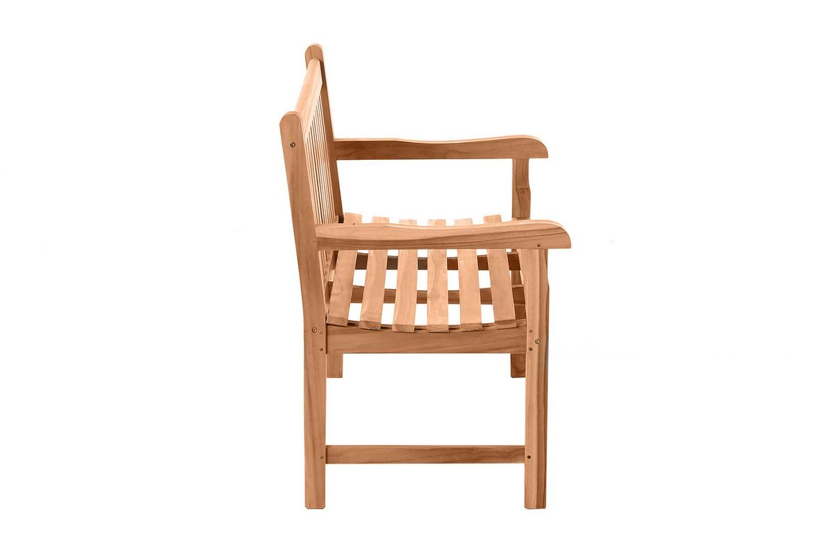 Gartenbank 2-Sitzer 120 cm Naturfarben Teakholz - Naturfarben, Natur, Holz (120/92/63cm) - Gardenson