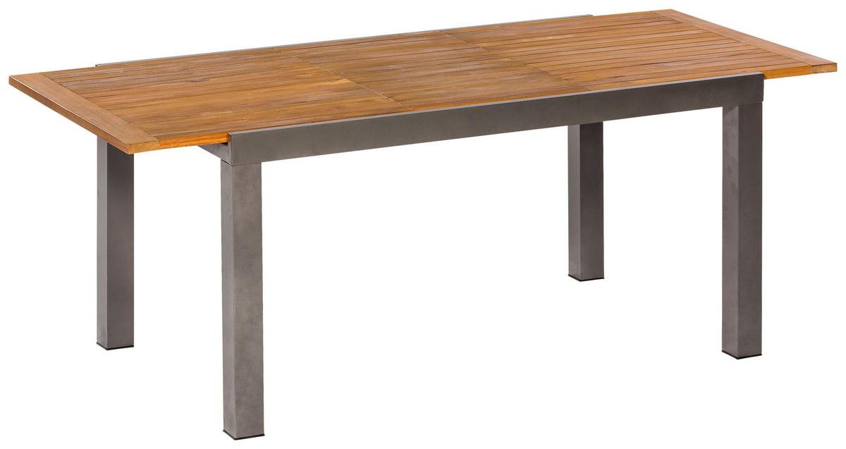 Gartengarnitur Santorin in Akaziefarben massiv - Graphitfarben/Naturfarben, MODERN, Holz/Metall - Gardenson